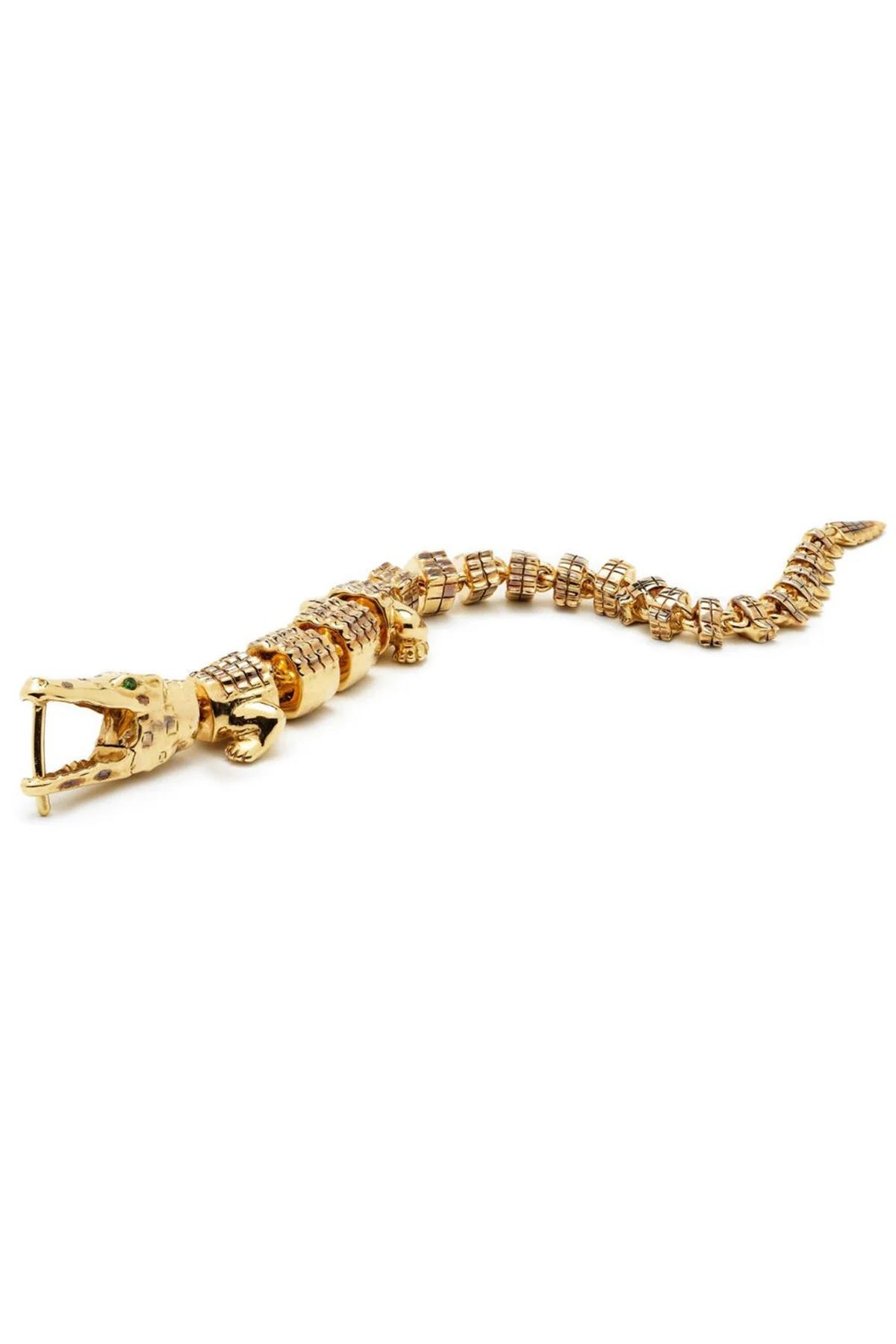 BIBI VAN DER VELDEN | EXTRA LONG GOLD ALLIGATOR VERTEBRAE BITE EARRING - Image 3
