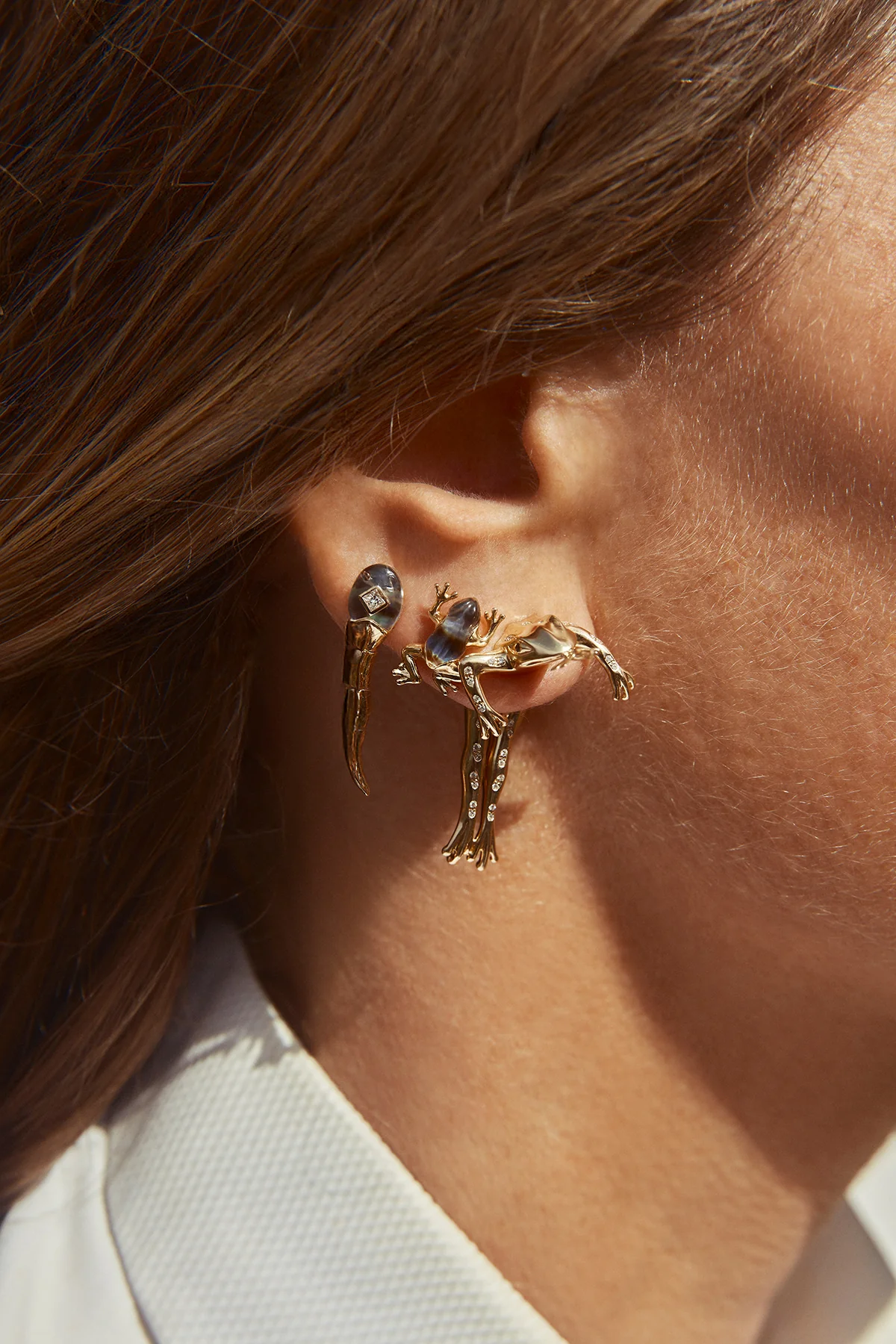 BIBI VAN DER VELDEN | MINI FROG OPAL/QUARTZ STUD - Image 3