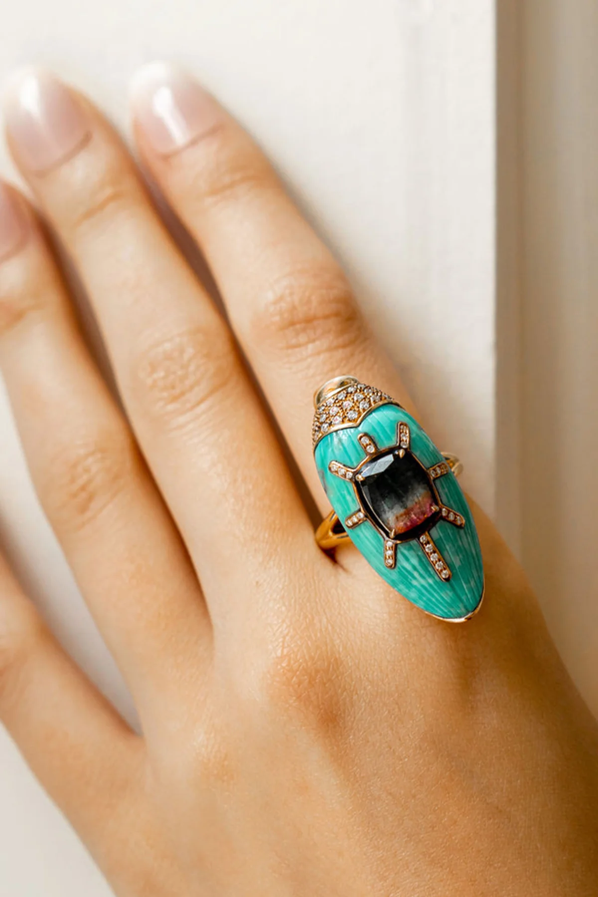 BIBI VAN DER VELDEN | SCARAB TURQUOISE RING - Image 4