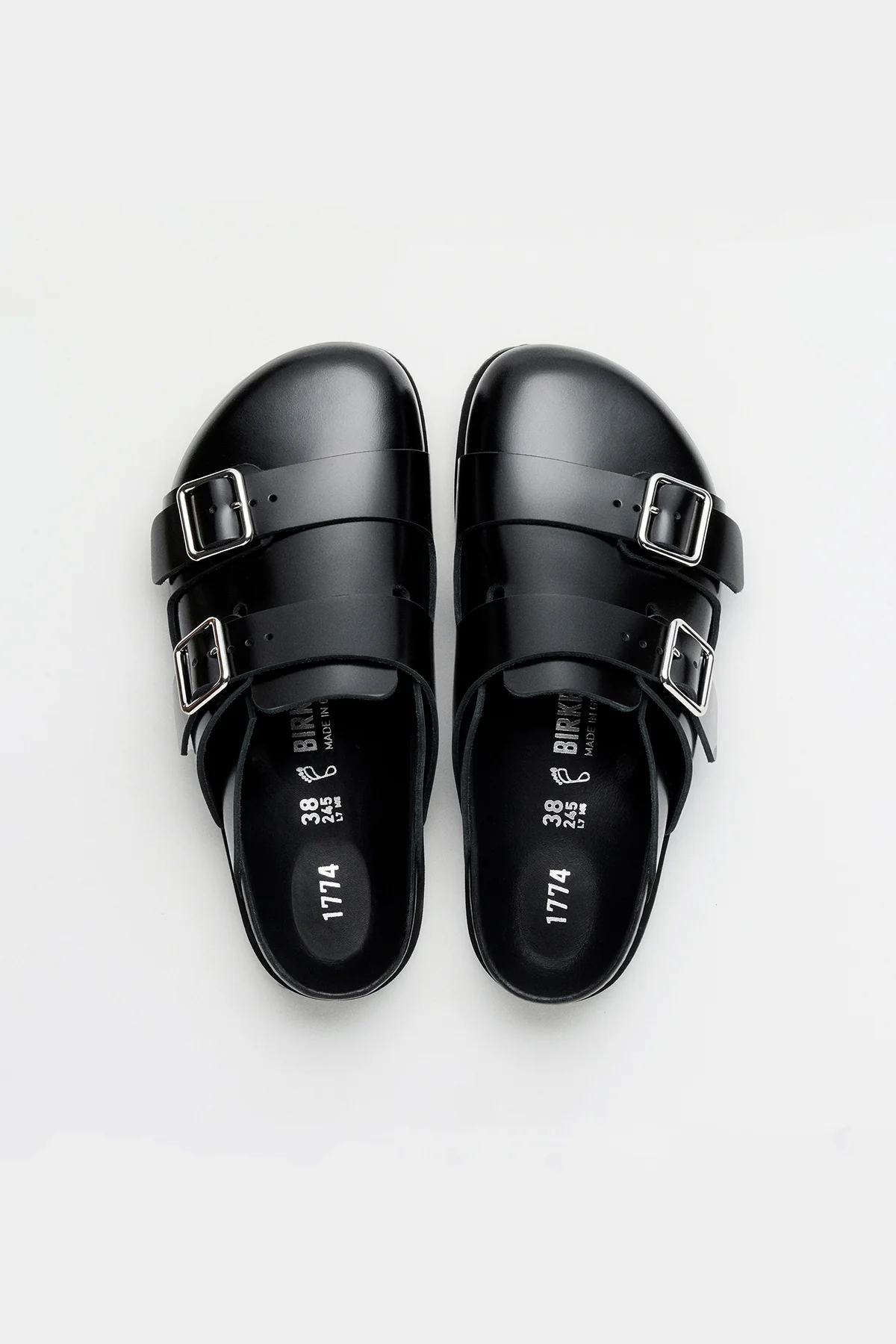 BIRKENSTOCK | WOMENS 222 WEST SHINY LEATHER SANDALS - Image 2
