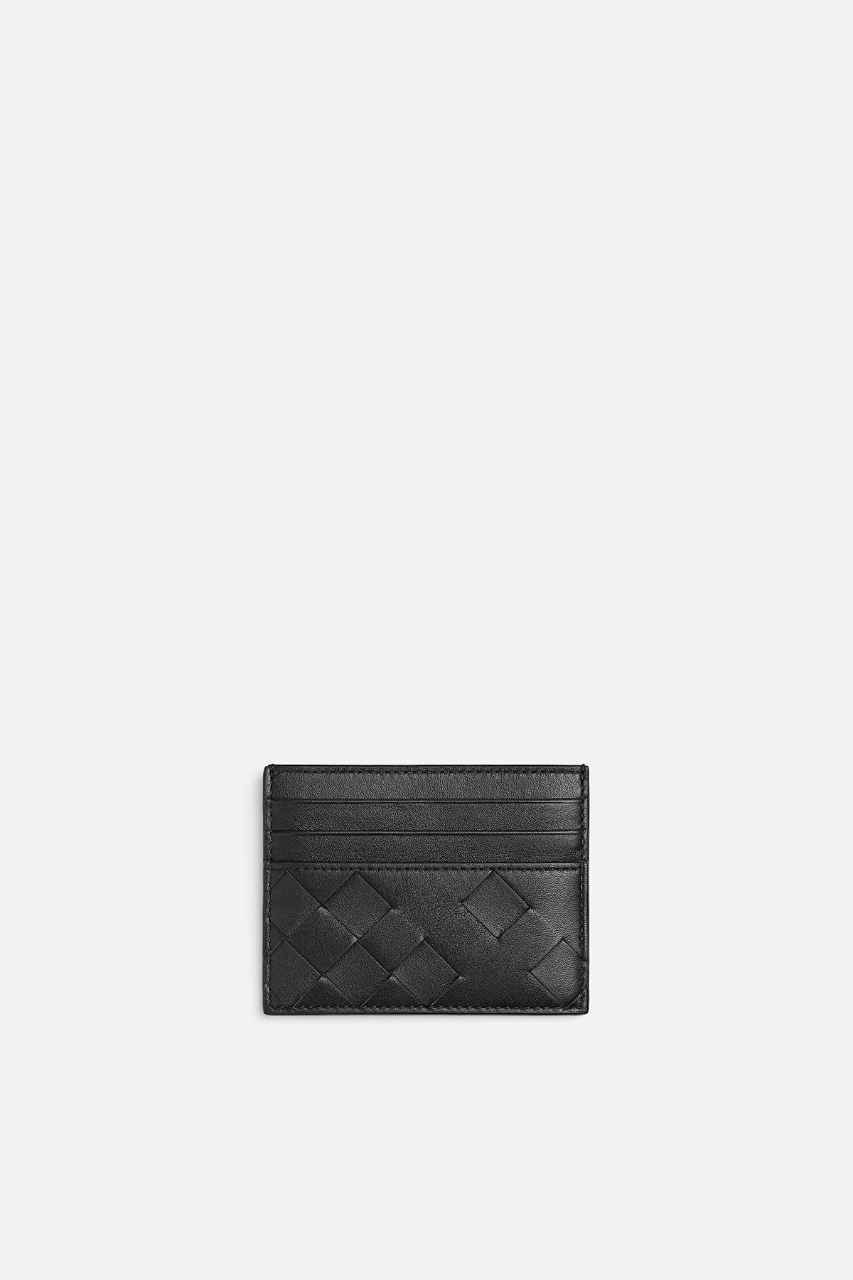 BOTTEGA VENETA | INTRECCIATO CREDIT CARD CASE IN BLACK & SILVER - Image 2