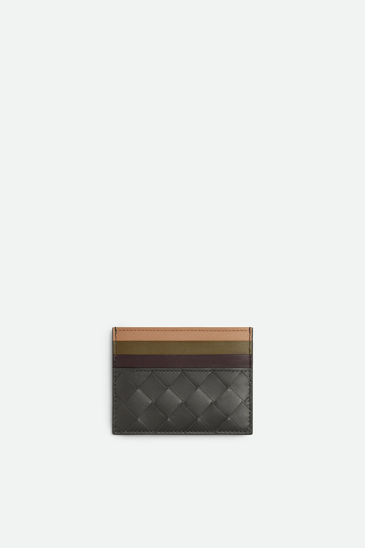 BOTTEGA VENETA | INTRECCIATO CREDIT CARD CASE IN GRAPHITE & RAINBOW