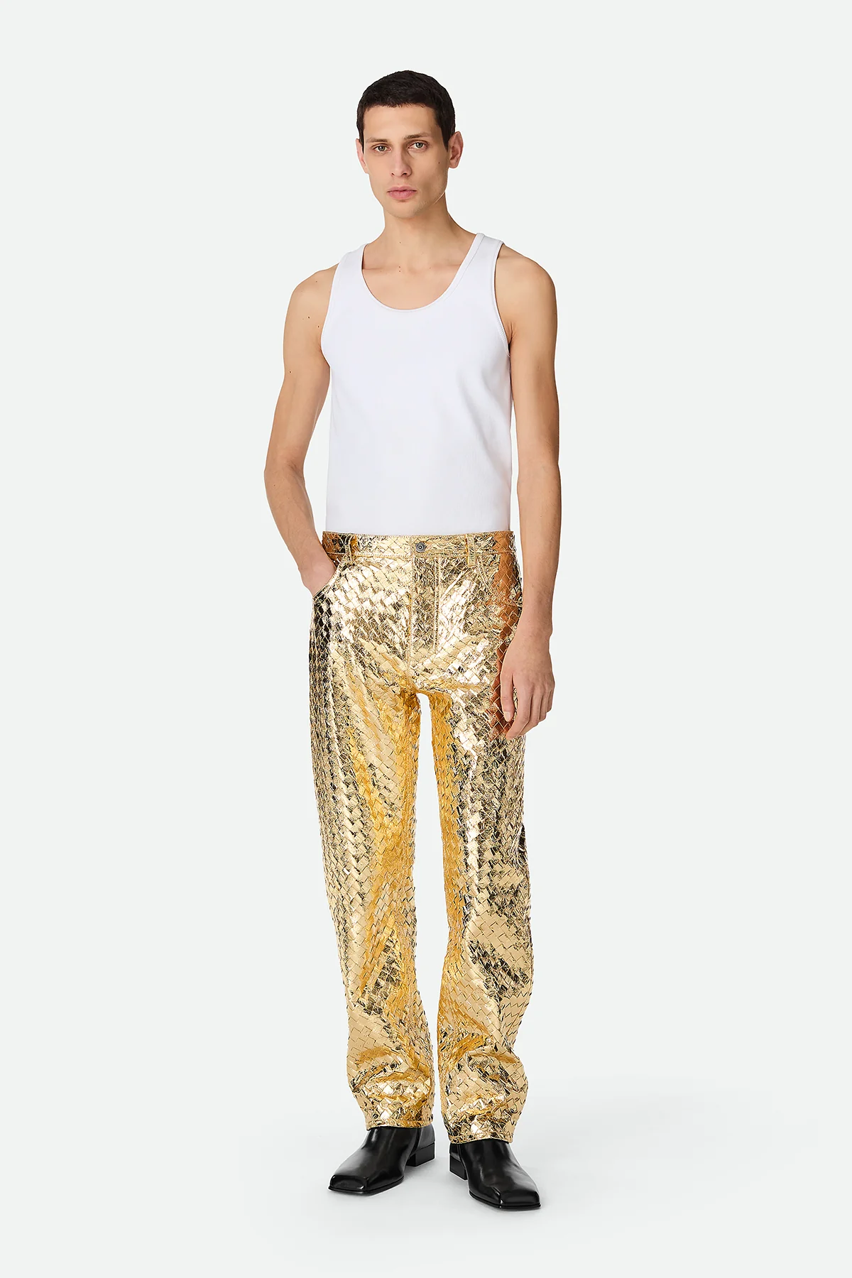 BOTTEGA VENETA | LAMINATED LEATHER TROUSERS