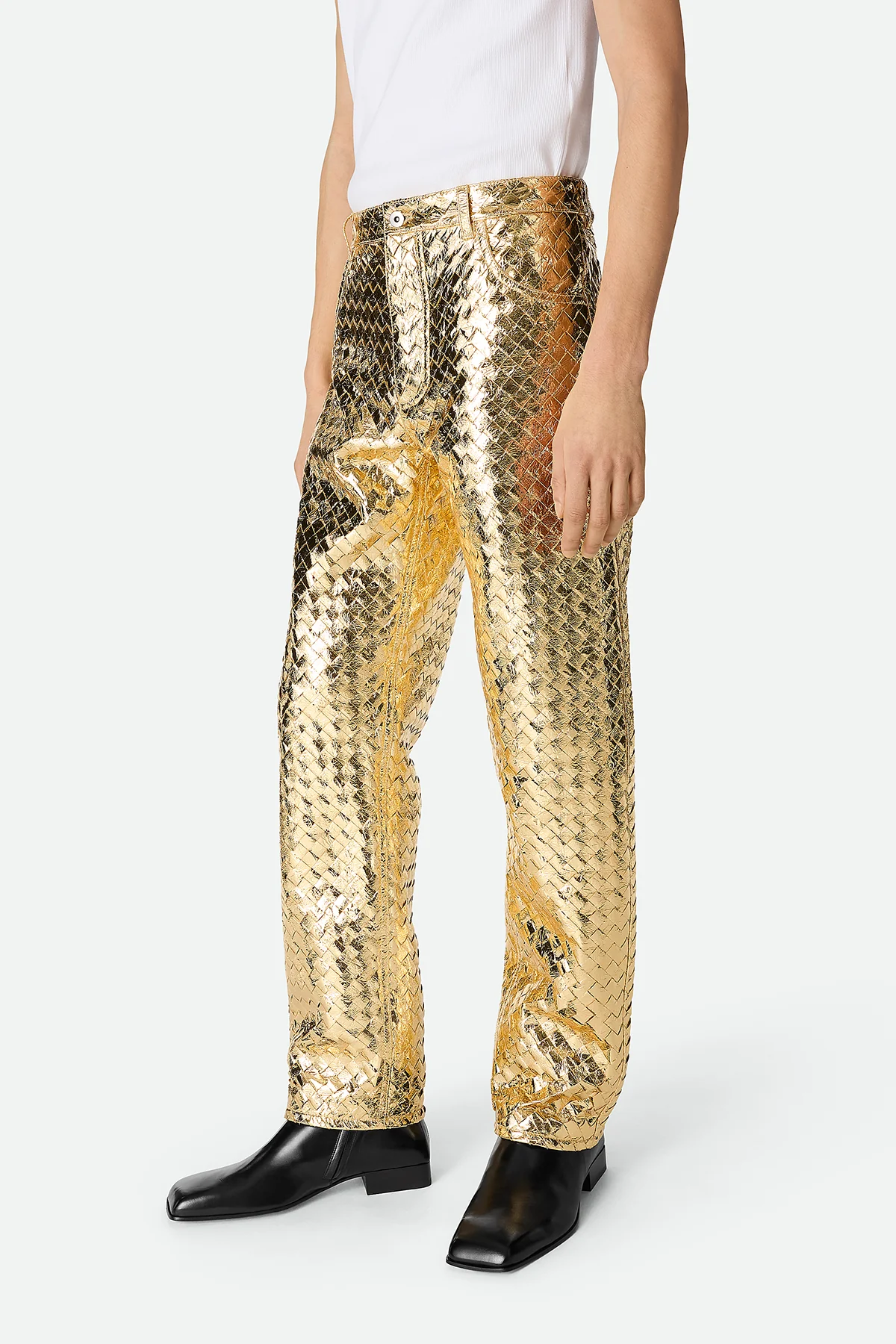 BOTTEGA VENETA | LAMINATED LEATHER TROUSERS - Image 2