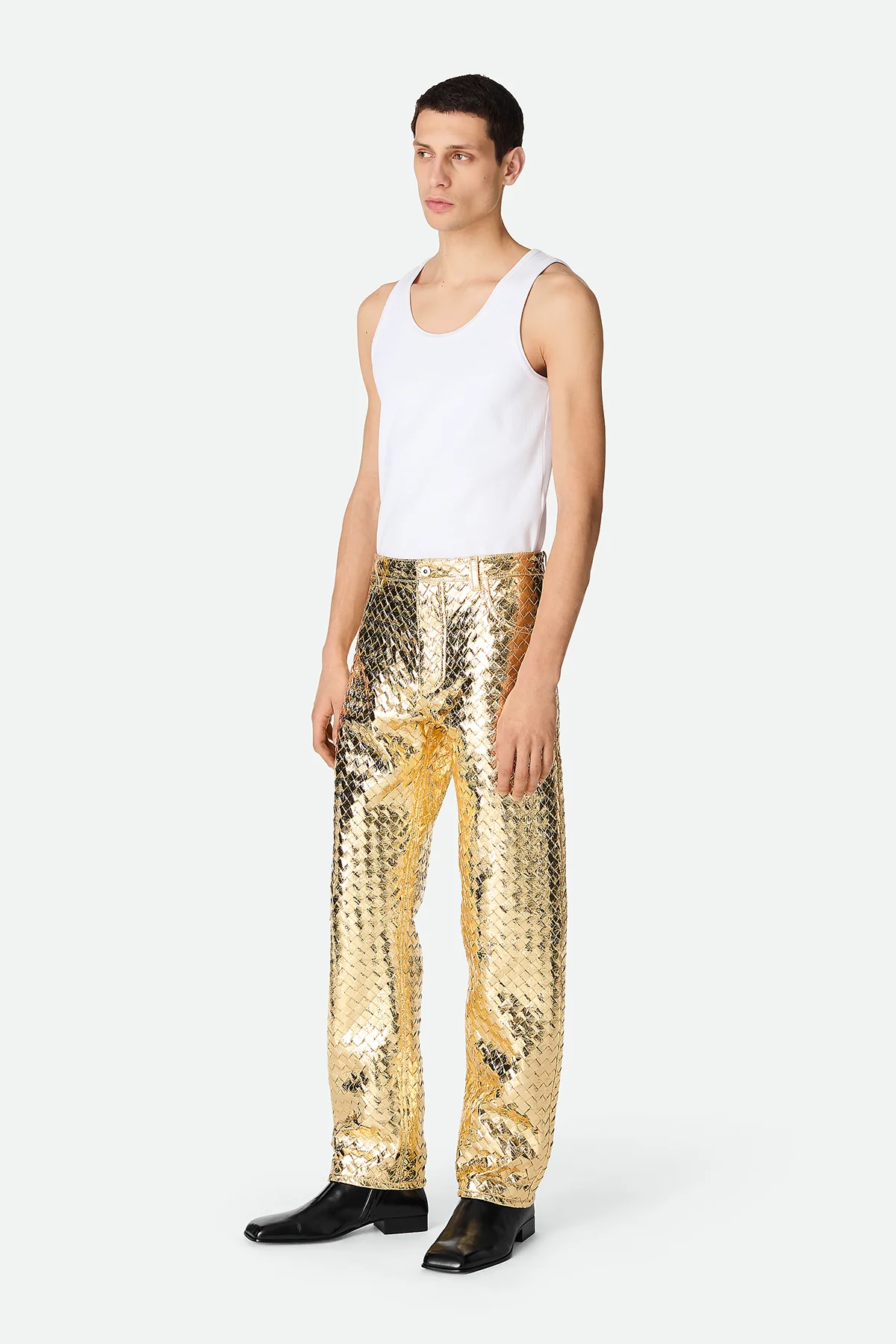 BOTTEGA VENETA | LAMINATED LEATHER TROUSERS - Image 3