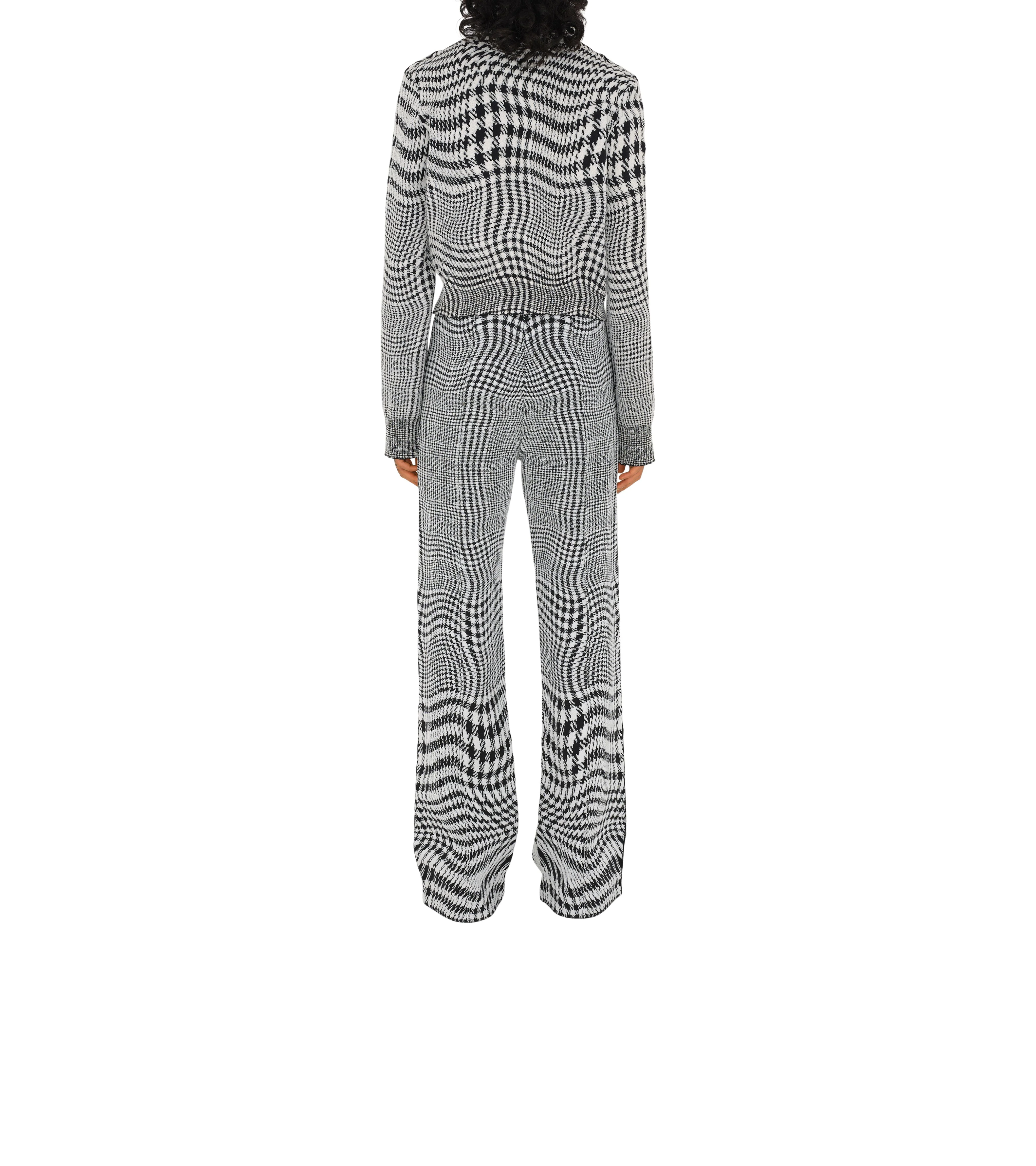 BURBERRY | WARPED HOUNDSTOOTH WOOL BLEND TROUSERS - Image 5