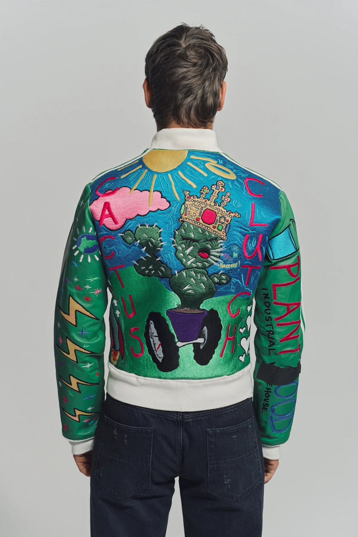 CACTUS PLANT FLEA MARKET x Y-3 | 2006 EMBROIDERED LEATHER JACKET - Image 4
