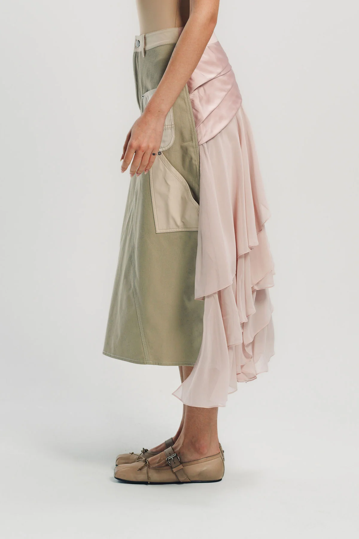 CAROLINE HU | COLLAGE RUFFLE SKIRT - Image 5