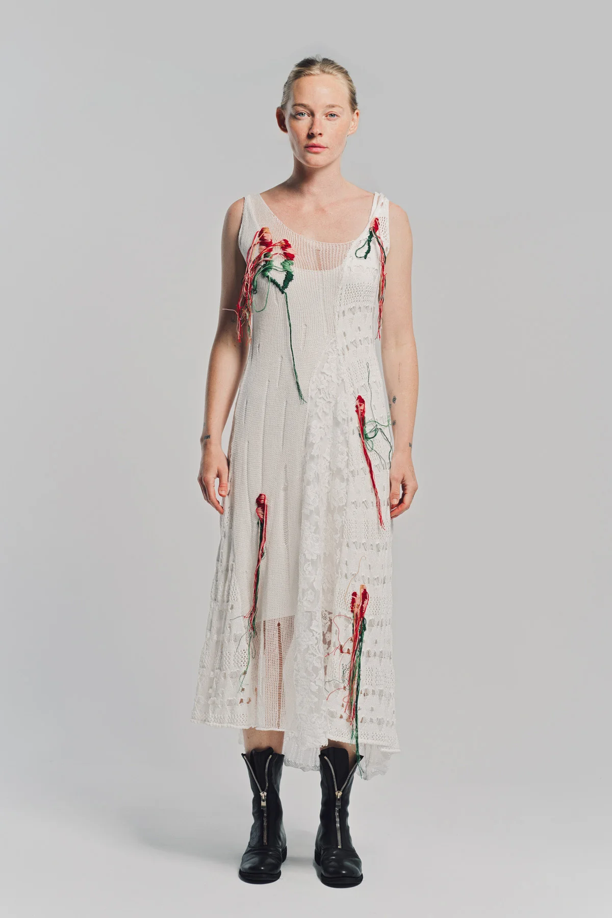 CAROLINE HU | COLLAGING FLORAL KNIT DRESS - Image 2