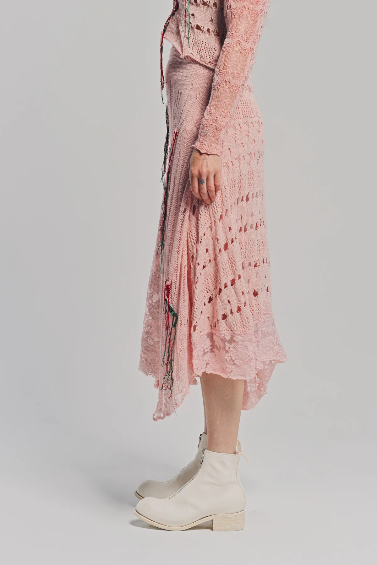 CAROLINE HU | COLLAGING FLORAL KNIT SKIRT - Image 3