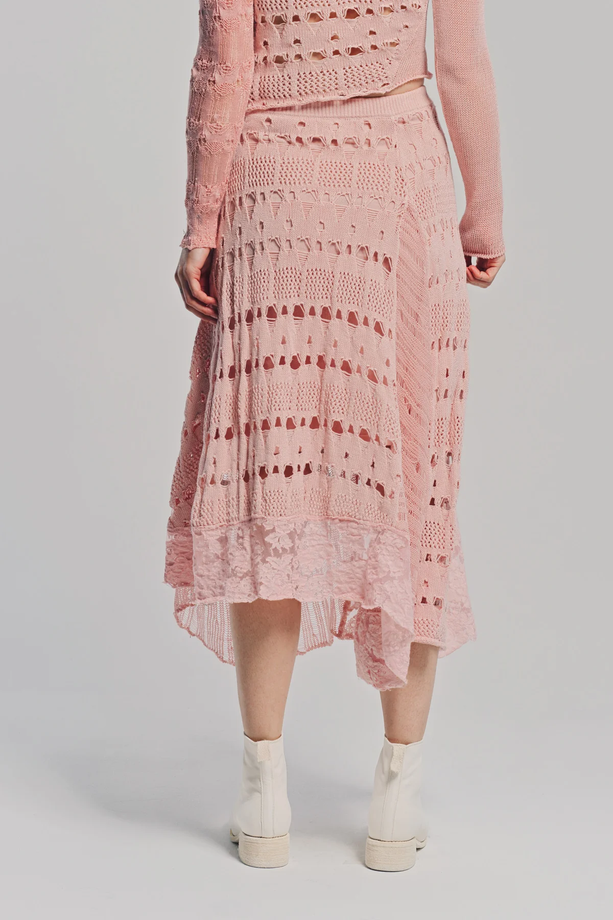 CAROLINE HU | COLLAGING FLORAL KNIT SKIRT - Image 4