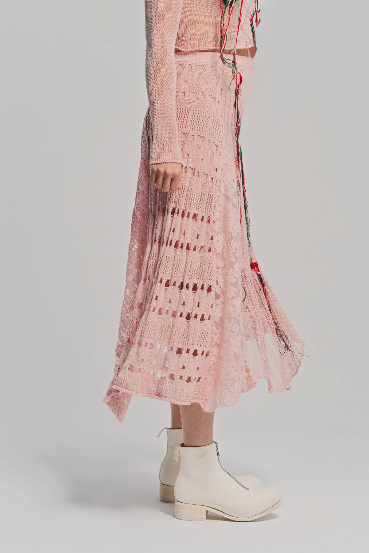 CAROLINE HU | COLLAGING FLORAL KNIT SKIRT - Image 5