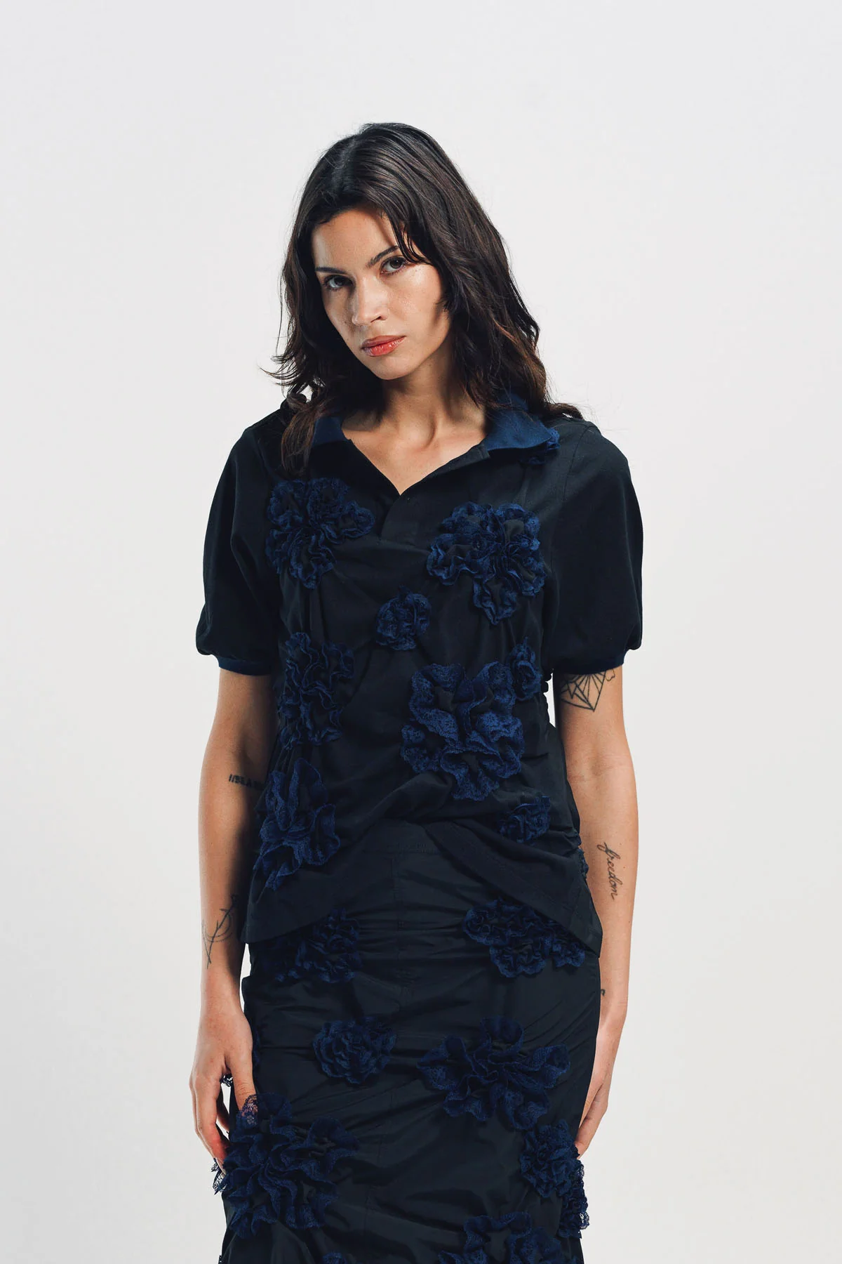CAROLINE HU | ELASTIC RUCHING SKIRT