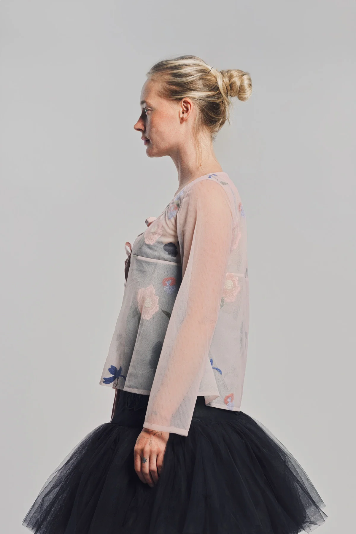 CAROLINE HU | FLORAL BEAD LONG SLEEVE BLOUSE - Image 3