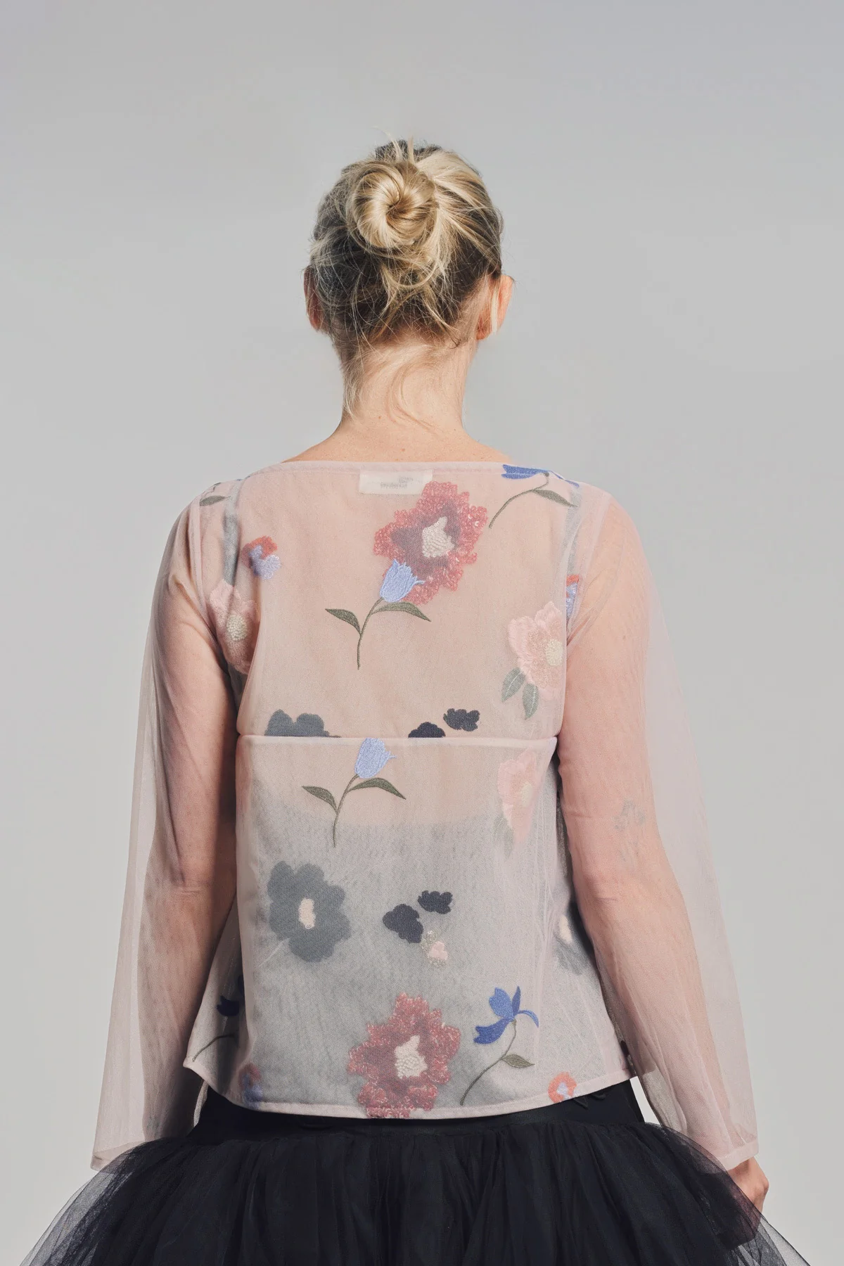 CAROLINE HU | FLORAL BEAD LONG SLEEVE BLOUSE - Image 4