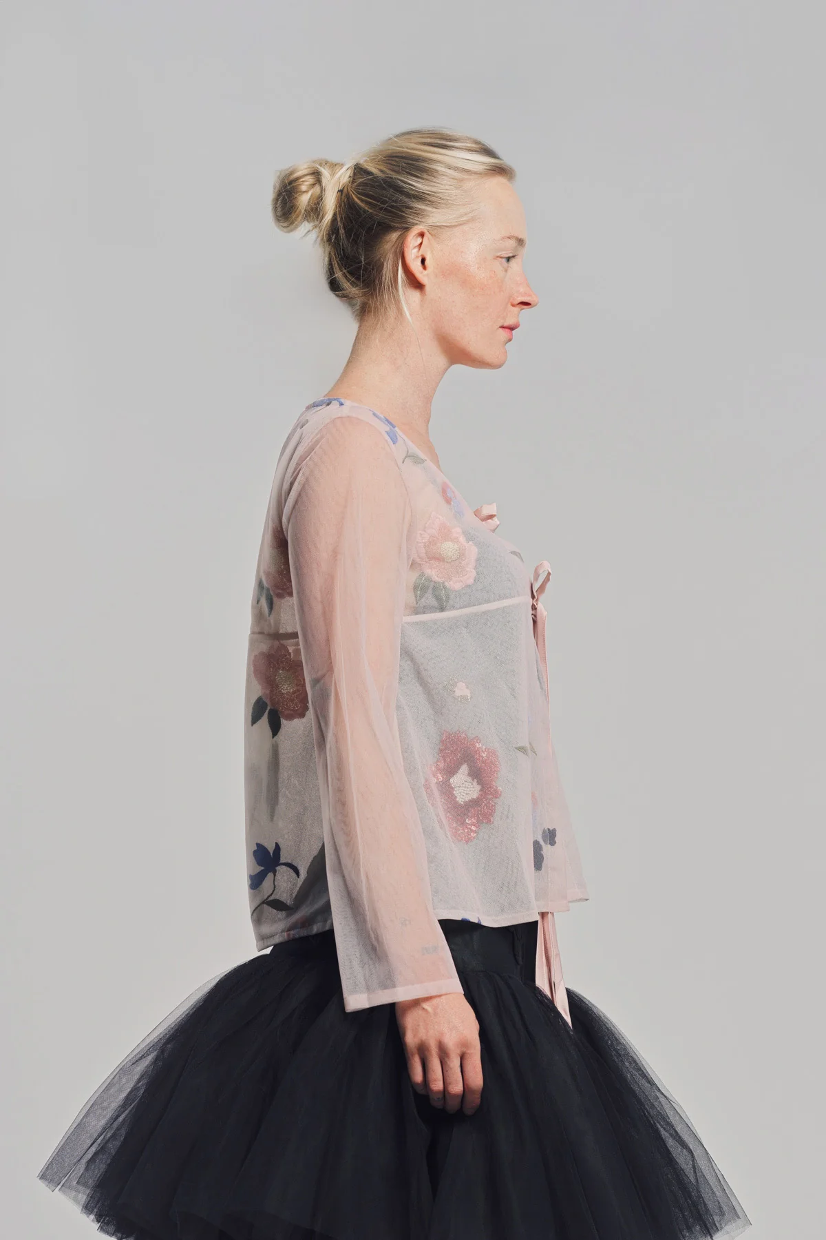 CAROLINE HU | FLORAL BEAD LONG SLEEVE BLOUSE - Image 5