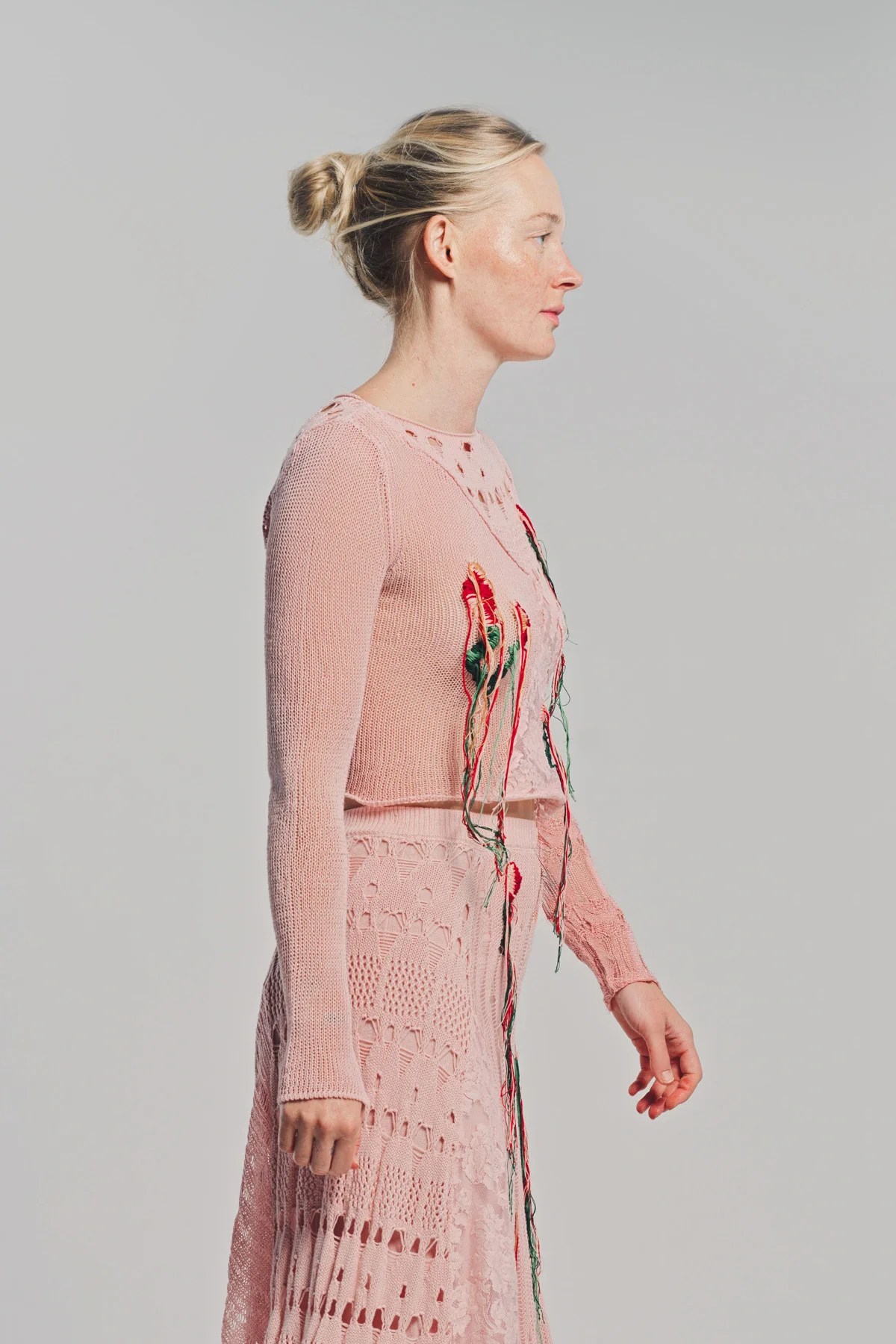CAROLINE HU | FLORAL EMBROIDERED LONG SLEEVE TOP - Image 5