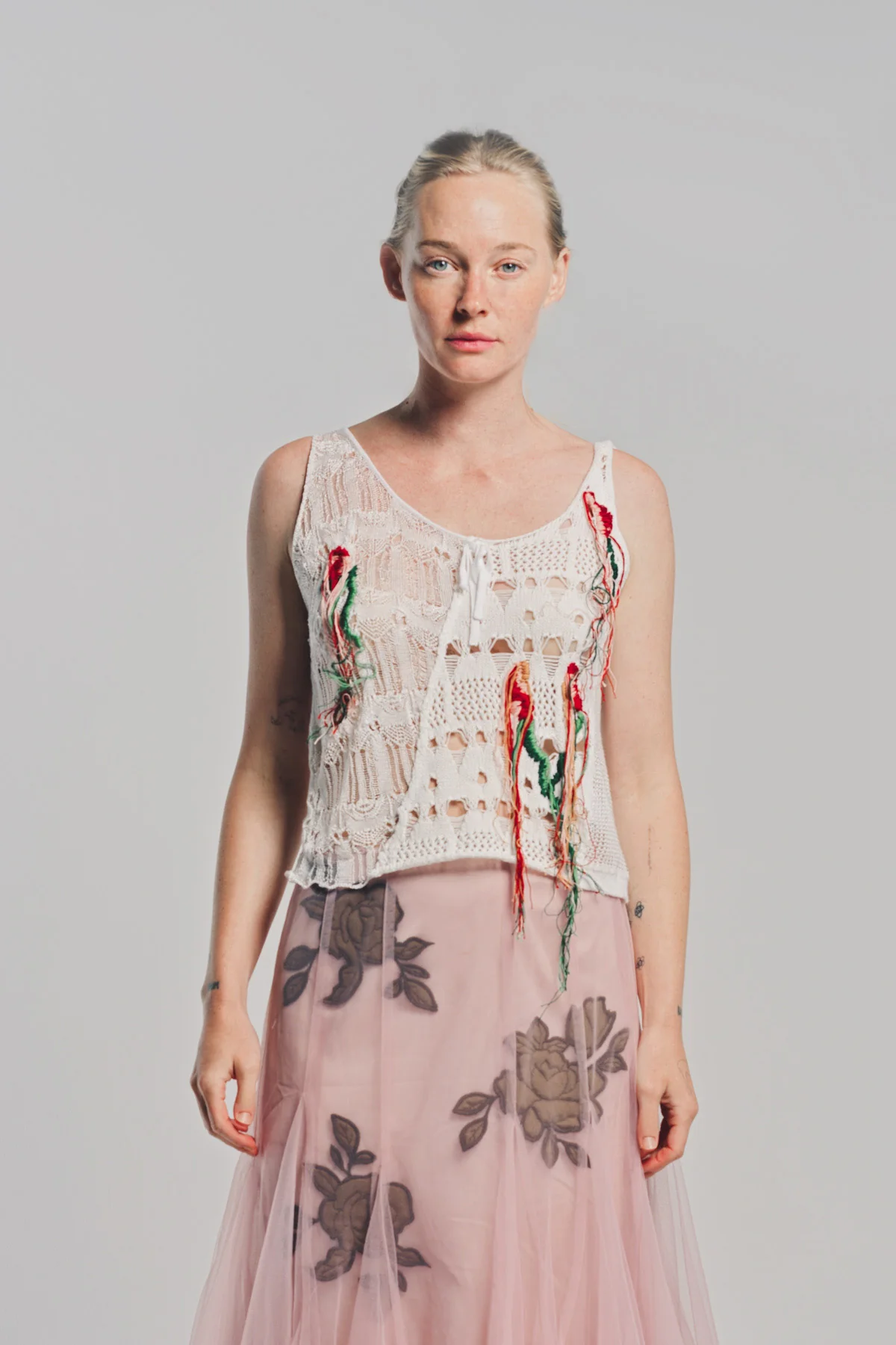 CAROLINE HU | FLORAL EMBROIDERED TANK TOP - Image 2