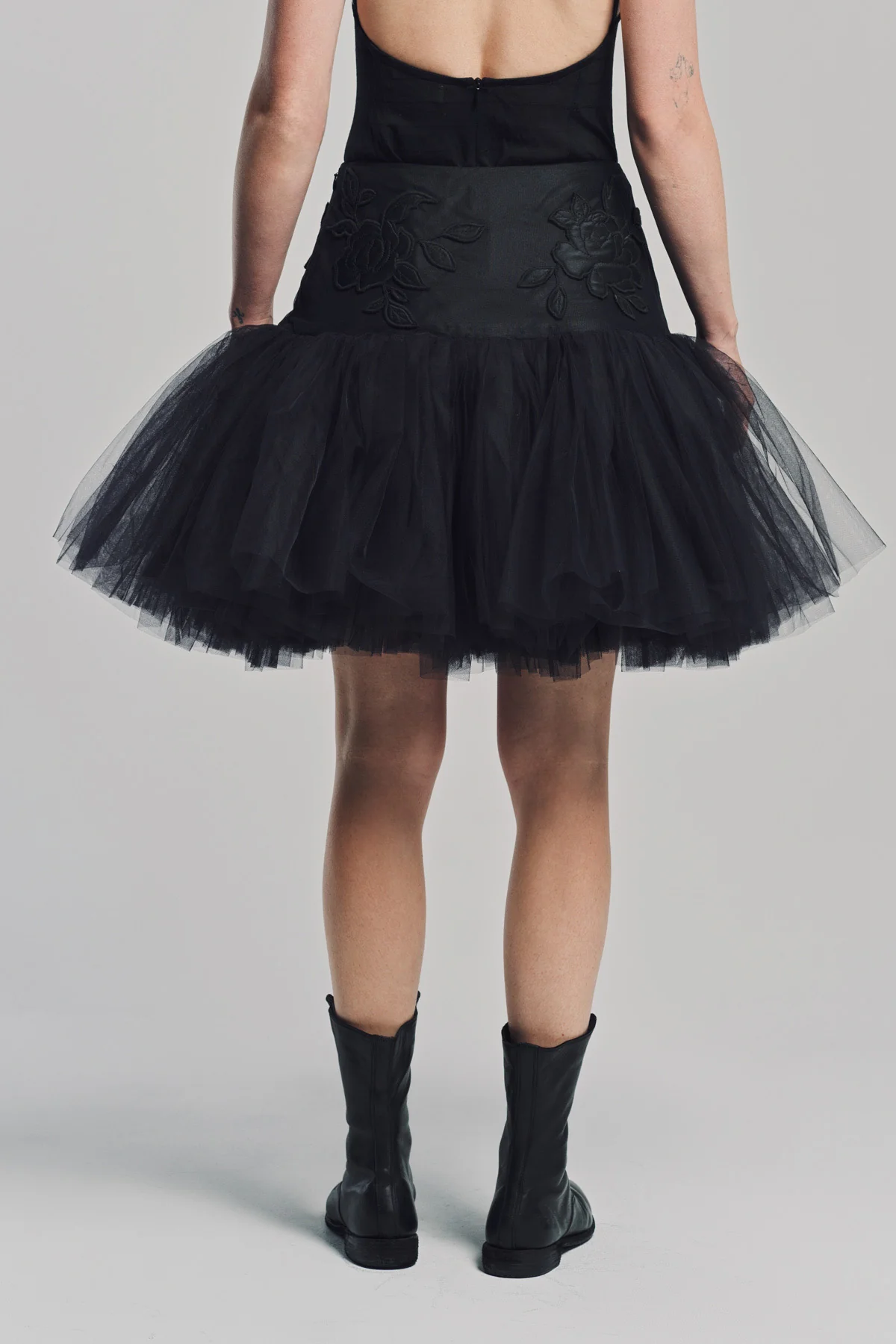 CAROLINE HU | FLORAL QUILTED TUTU SKIRT - Image 4