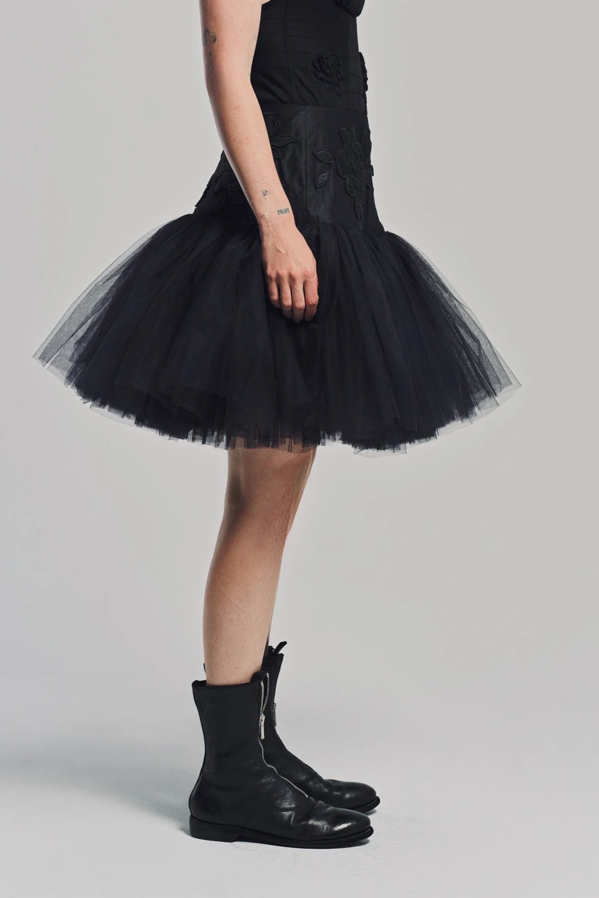 CAROLINE HU | FLORAL QUILTED TUTU SKIRT - Image 5