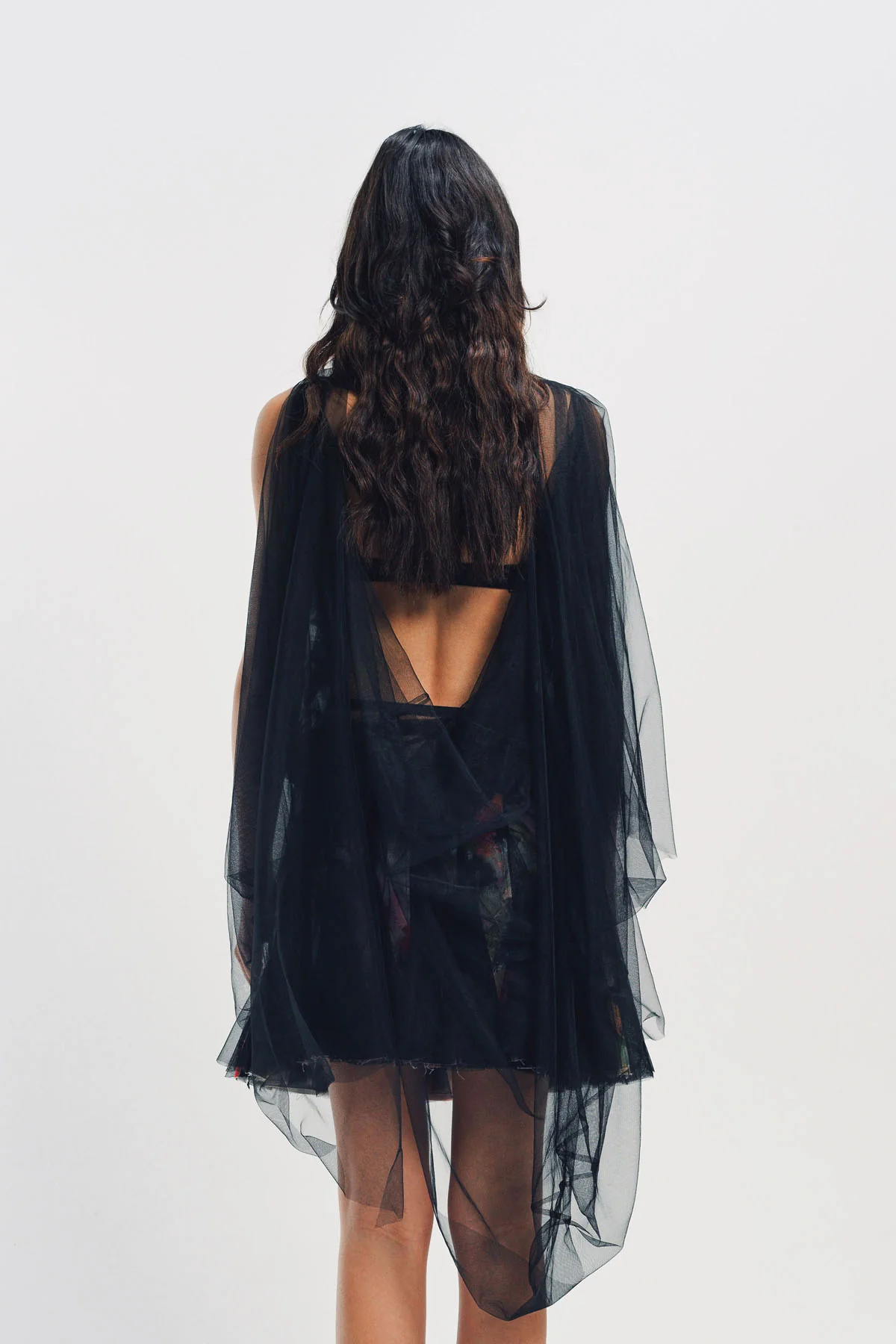 CAROLINE HU | PRINTED RUFFLE TULLE TOP - Image 3