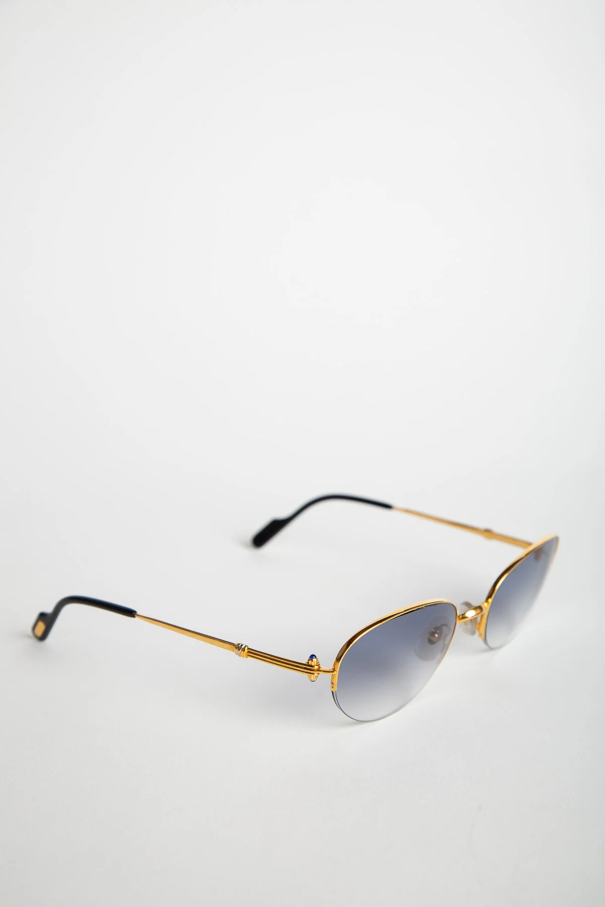 CARTIER 18K YELLOW GOLD CABOCHON 1/2 56 SUNGLASSES - Image 2
