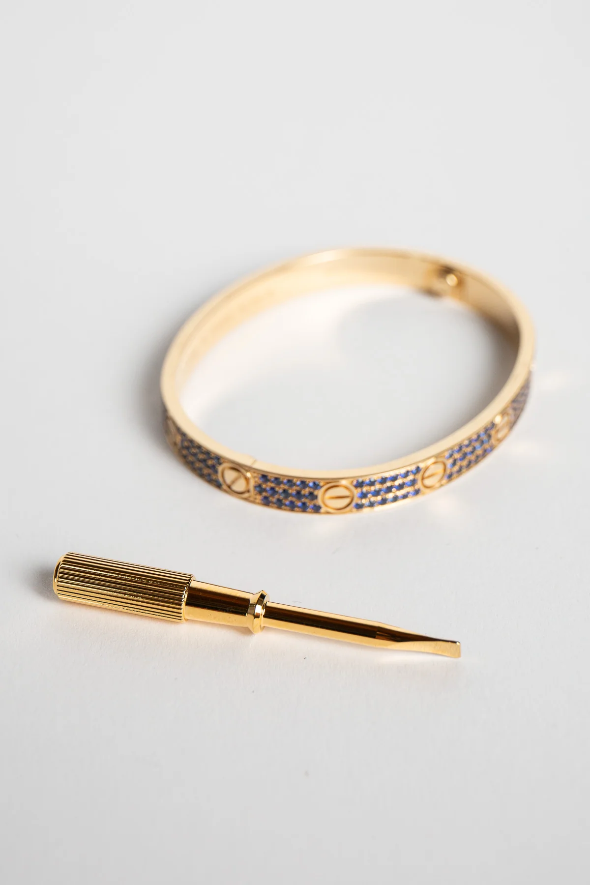 CARTIER | CUSTOM SAPPHIRE LOVE BRACELET - Image 4