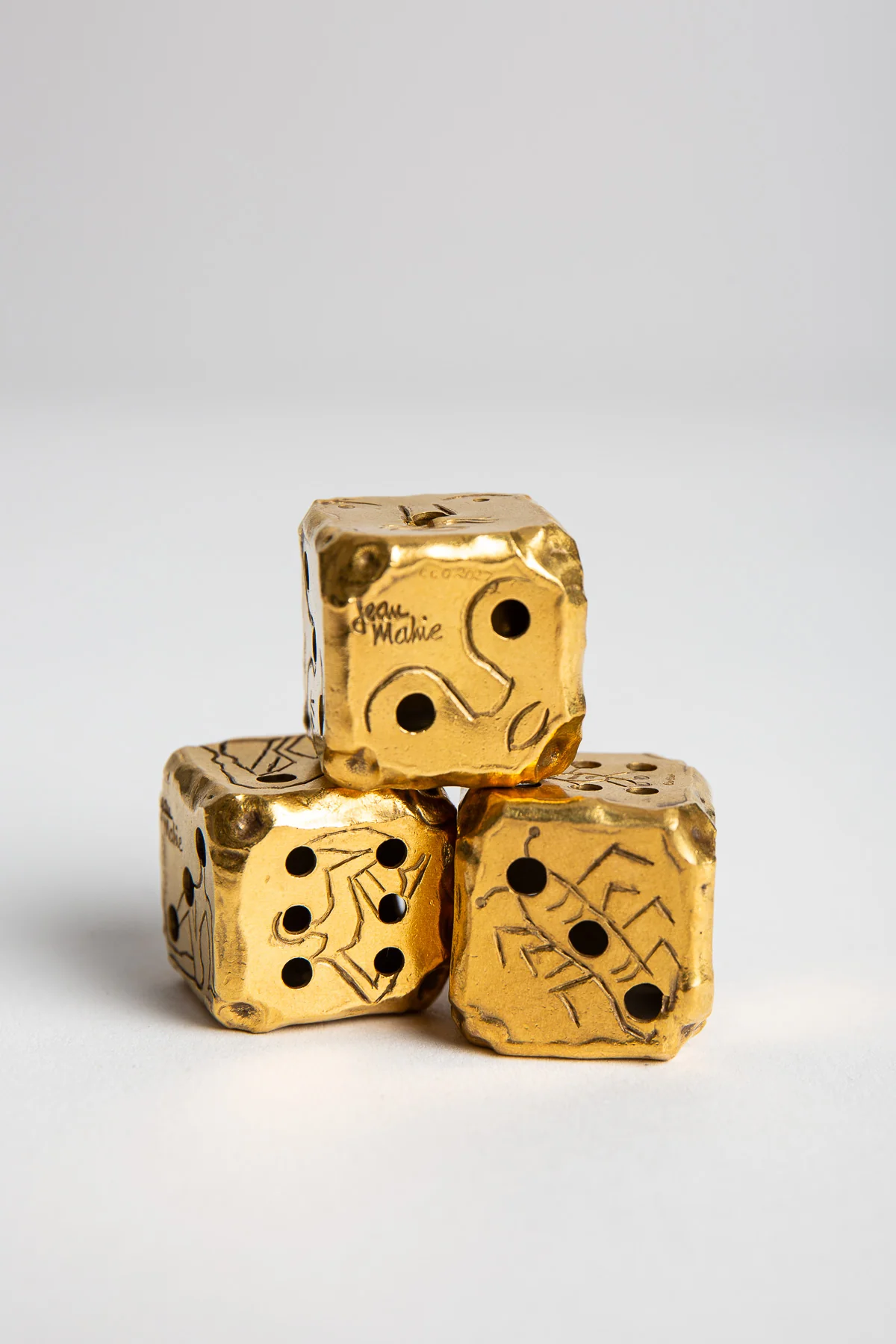 CARTIER | VINTAGE GOLD JEAN MAHIE DICE, SET OF 3 - Image 2