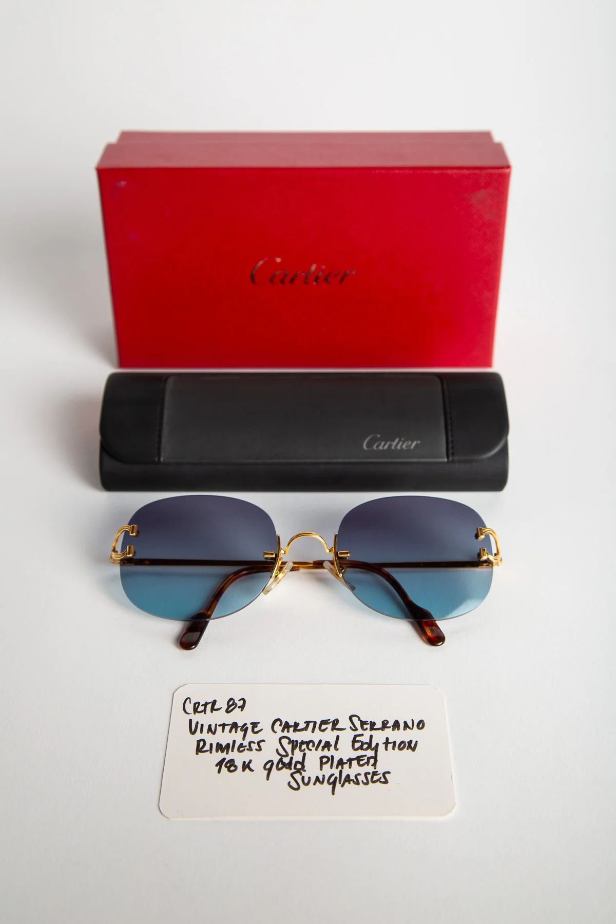 CARTIER YELLOW GOLD SERRANO RIMLESS SUNGLASSES - Image 4