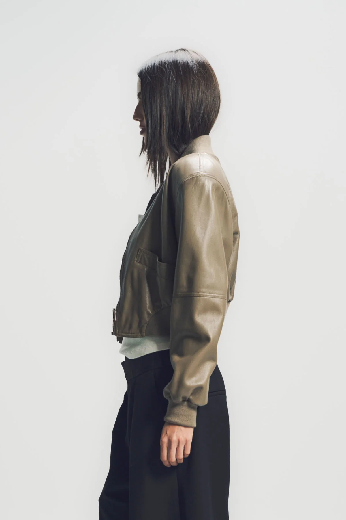 CHLOÉ | CROPPED BLOUSON IN LEATHER - Image 3