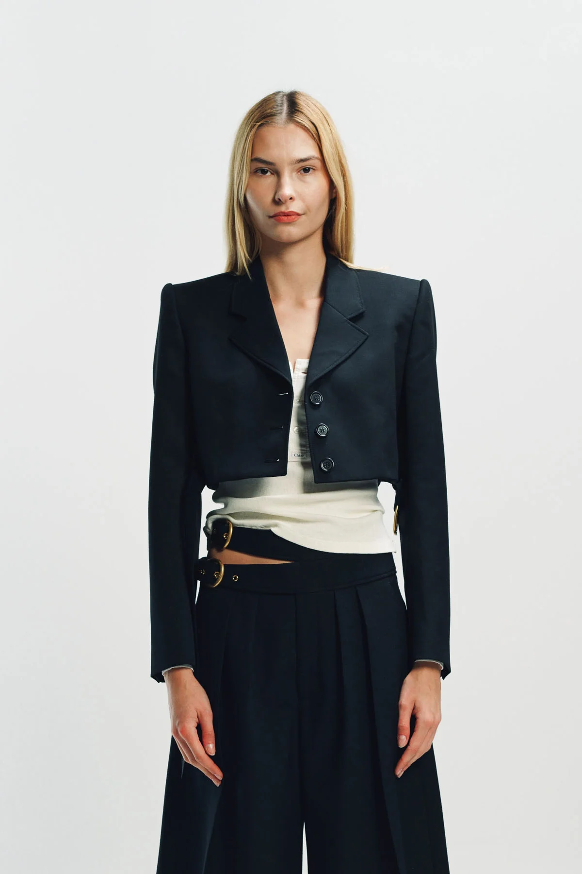 CHLOÉ | CROPPED SPENCER JACKET IN WOOL GRAIN DE POUDRE - Image 2
