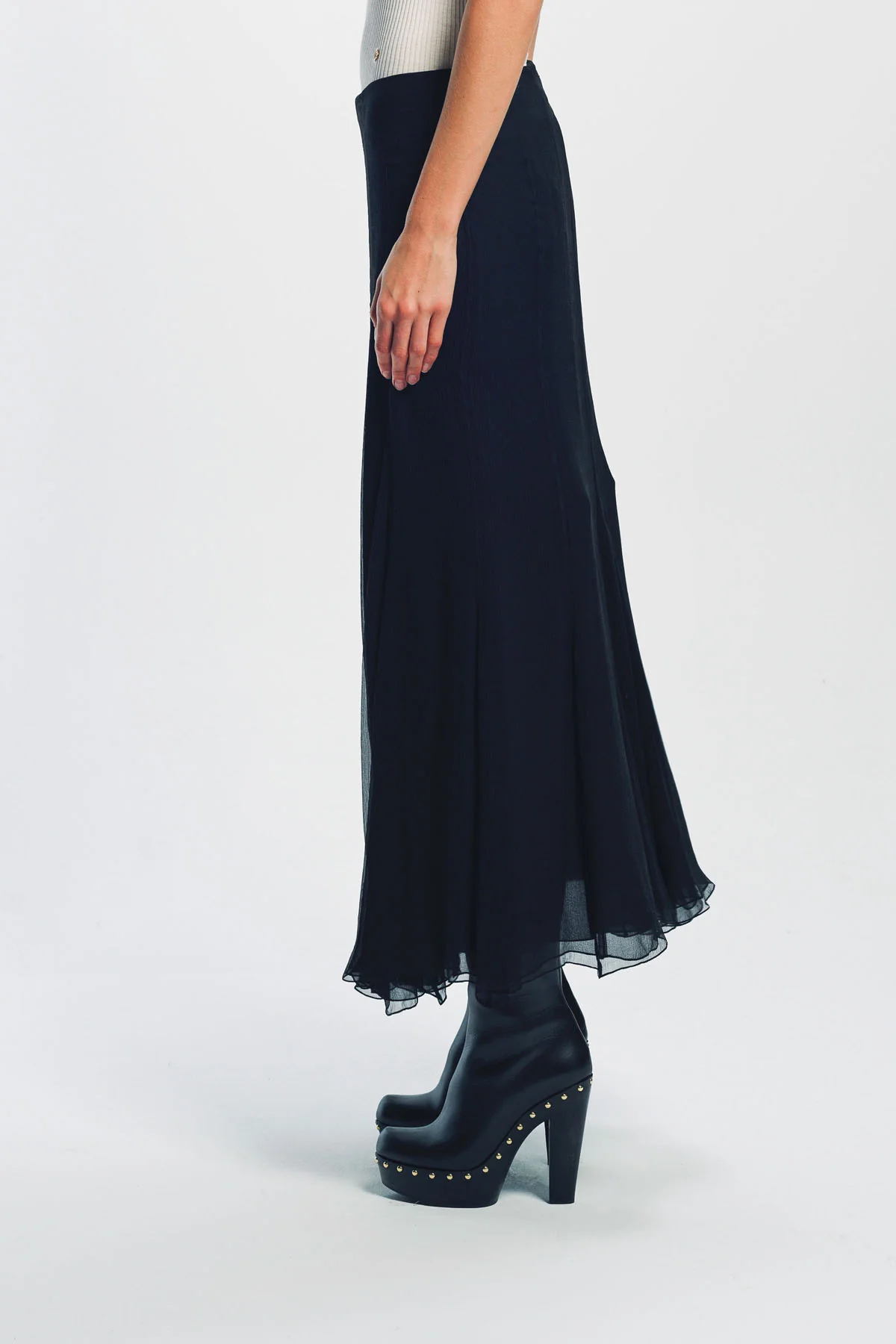 CHLOÉ | FLUID MAXI SKIRT IN SILK MOUSSELINE - Image 3