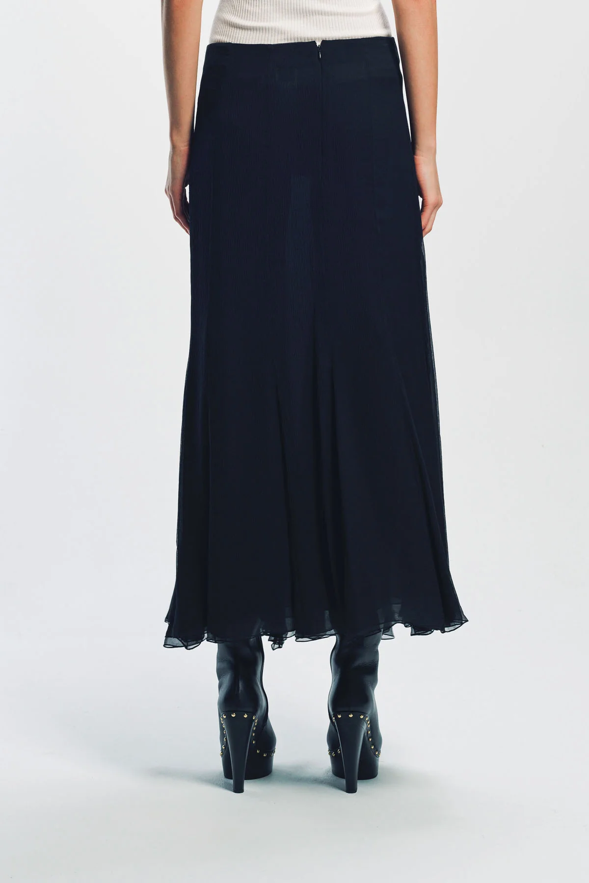 CHLOÉ | FLUID MAXI SKIRT IN SILK MOUSSELINE - Image 4