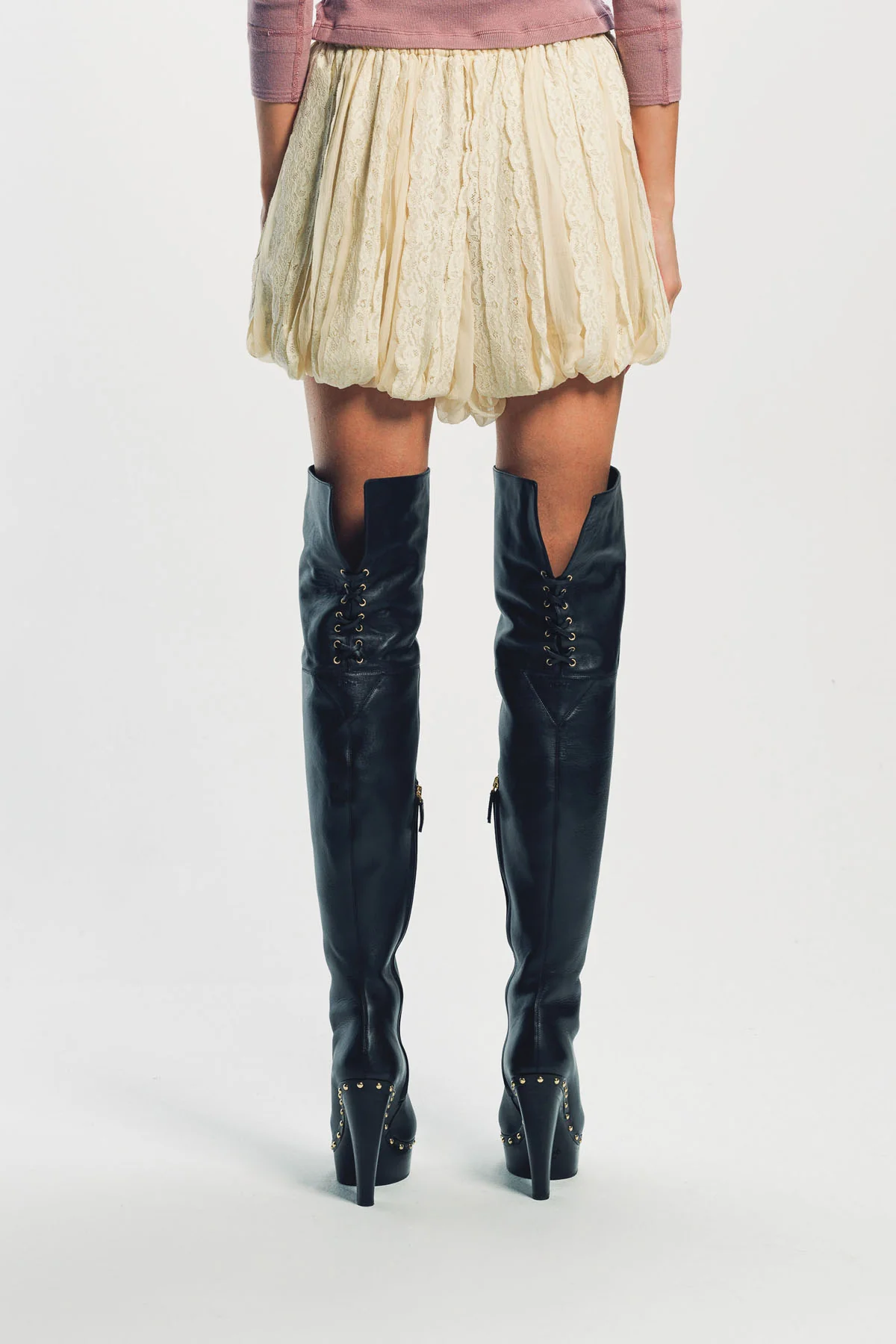 CHLOÉ | MINI BLOOMER SHORTS IN FLORAL-LACE SILK MOUSSELINE - Image 4
