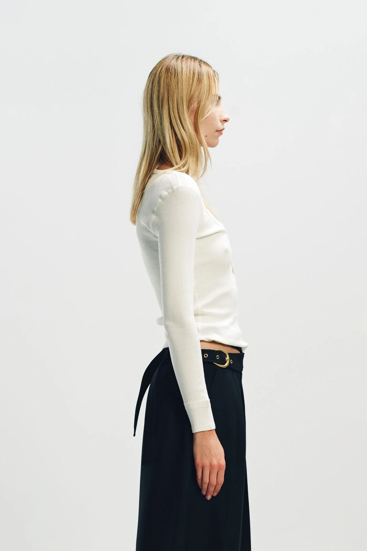 CHLOÉ | SCOOP-NECK HENLERY SHIRT IN COTTON JERSEY - Image 5