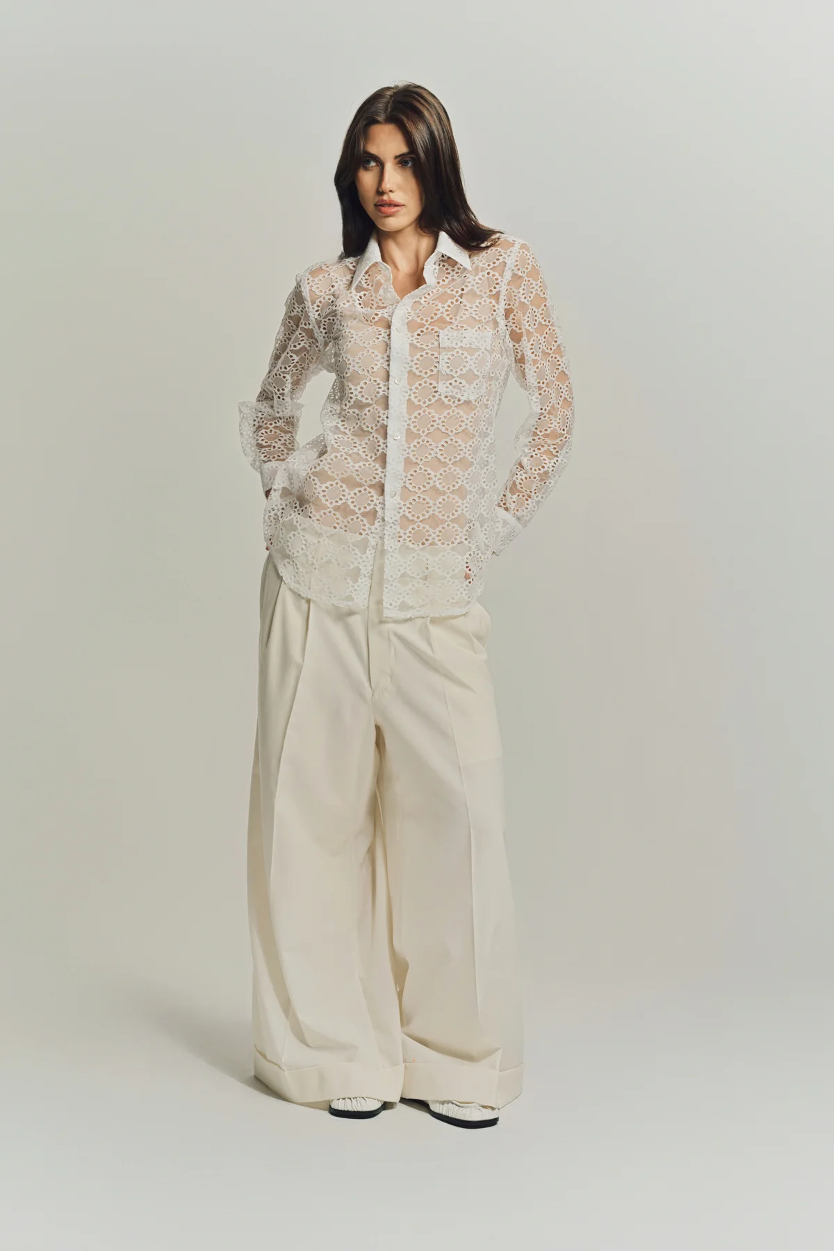 COMME DES GARCONS | COTTON X TULLE BLOUSE