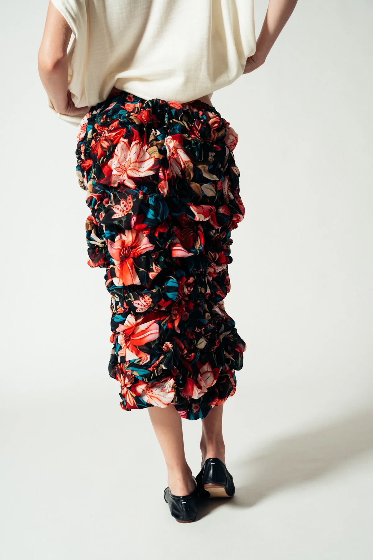 COMME DES GARCONS | FLORAL CHIFFON SKIRT - Image 4