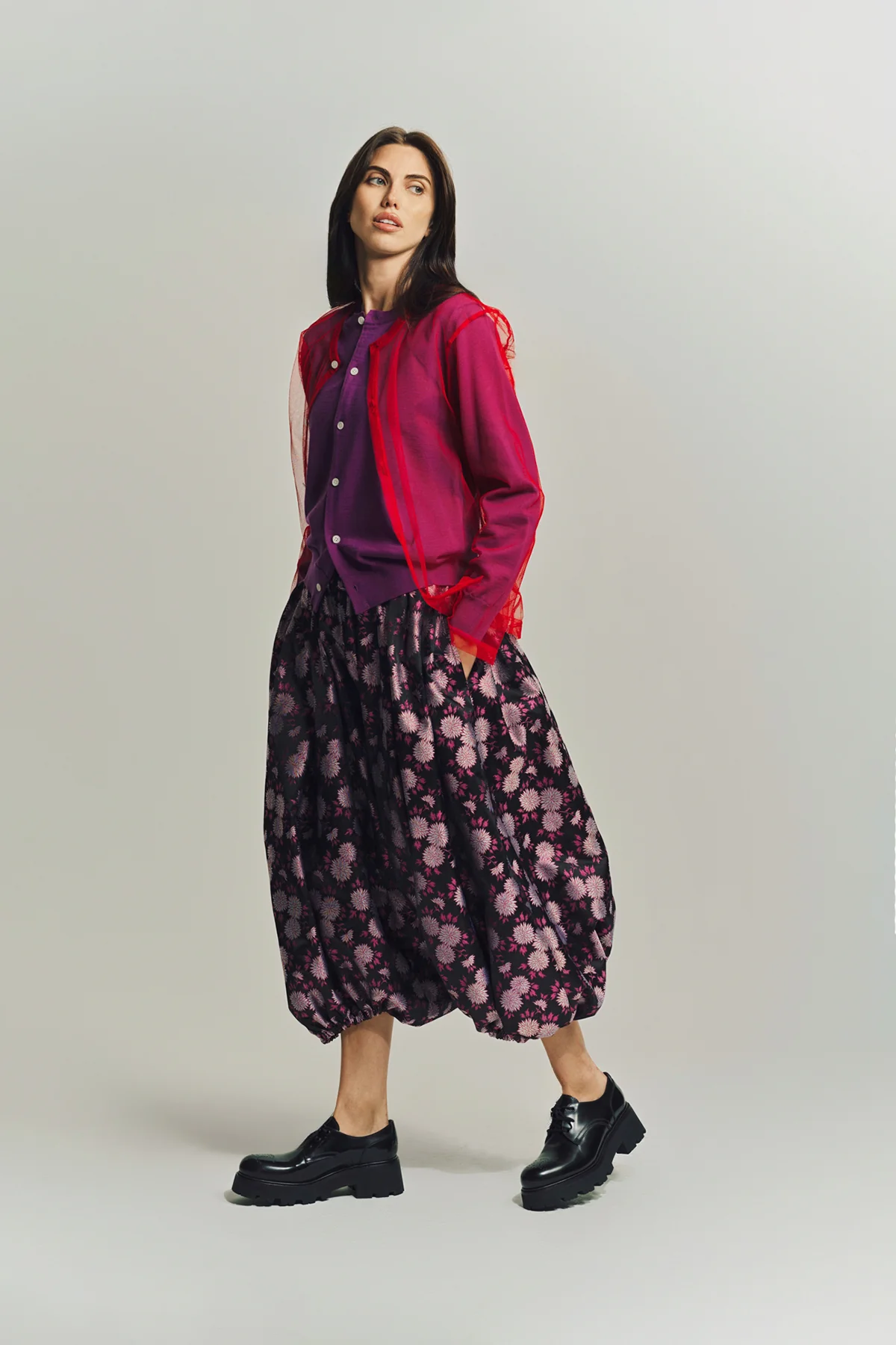 COMME DES GARCONS | FLORAL JACQUARD BALLOON PANTS