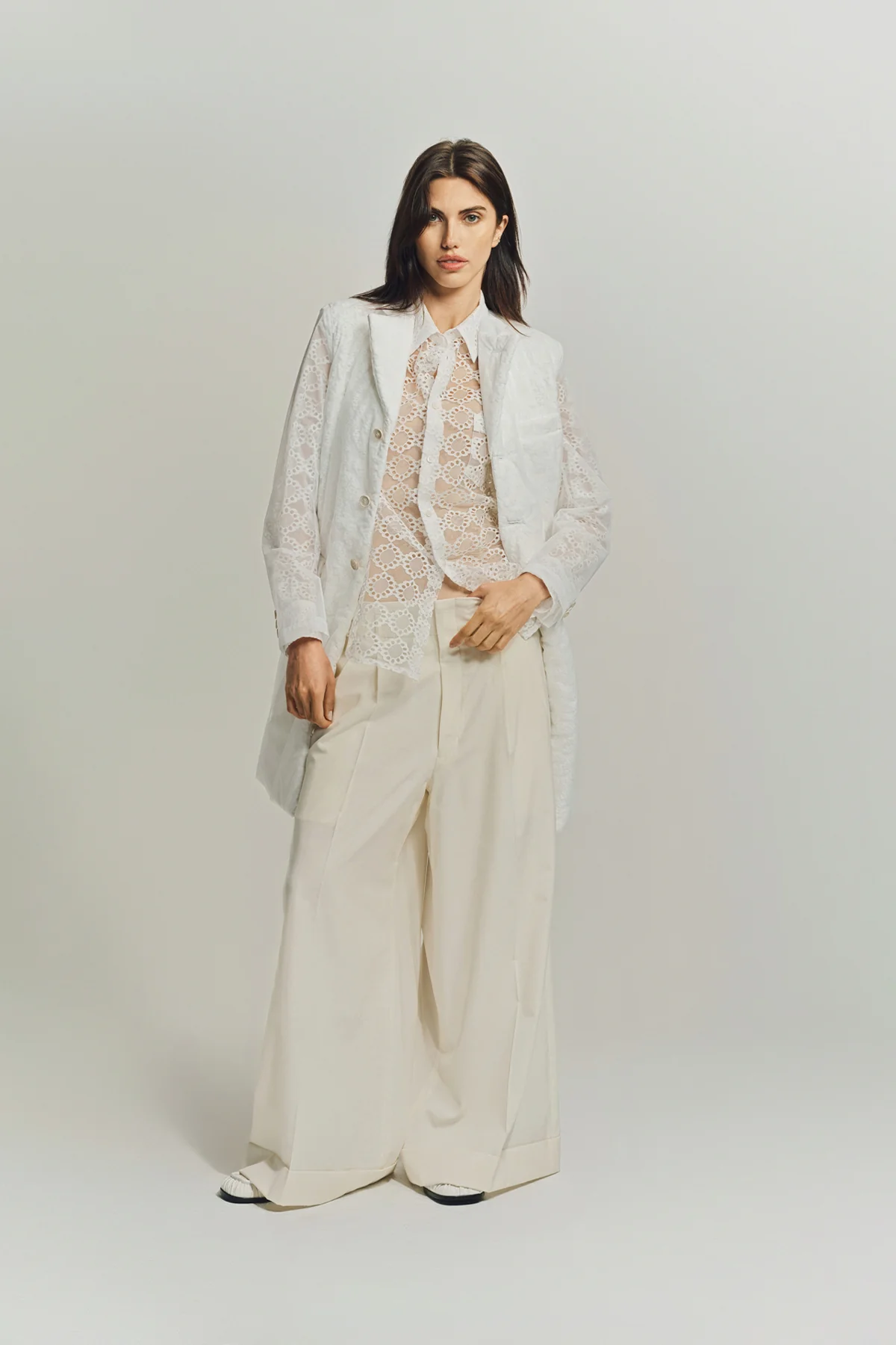 COMME DES GARCONS | NYLON SHEER JACQUARD COAT