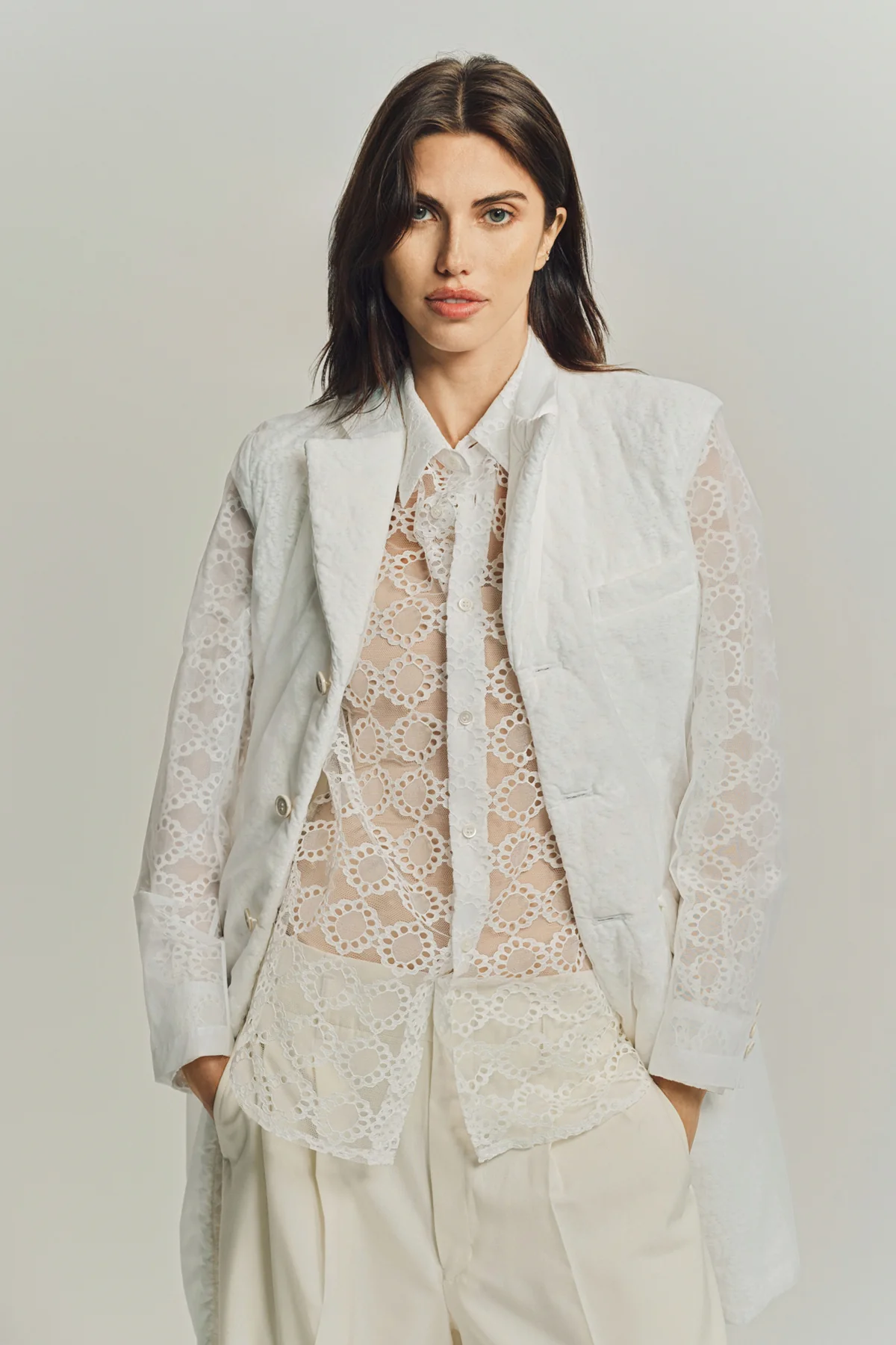 COMME DES GARCONS | NYLON SHEER JACQUARD COAT - Image 2