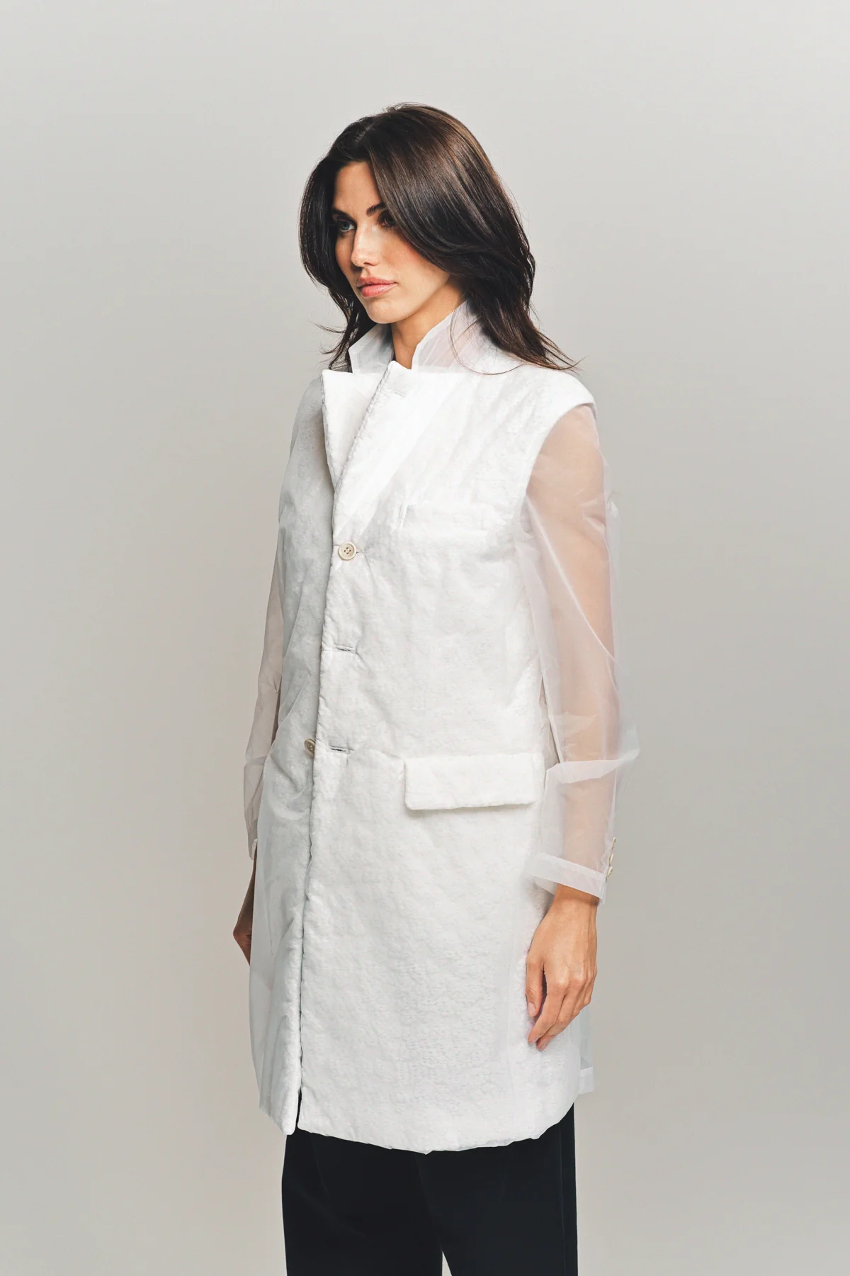 COMME DES GARCONS | NYLON SHEER JACQUARD COAT - Image 3