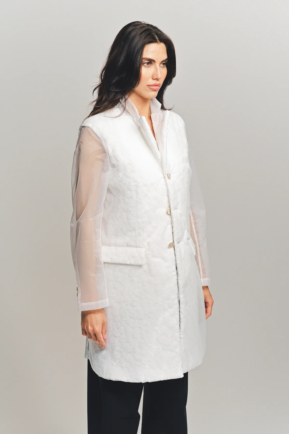 COMME DES GARCONS | NYLON SHEER JACQUARD COAT - Image 4