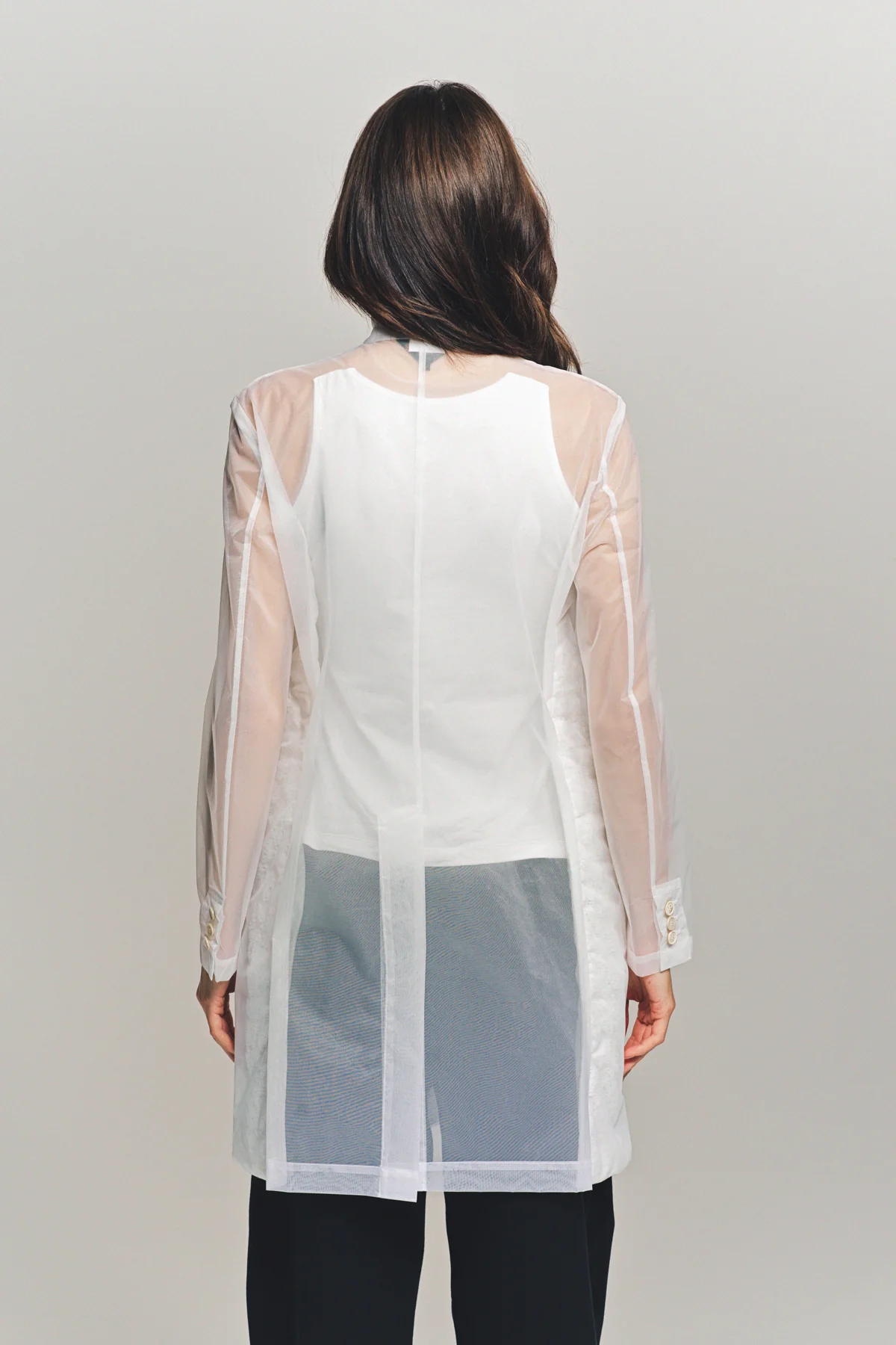 COMME DES GARCONS | NYLON SHEER JACQUARD COAT - Image 5