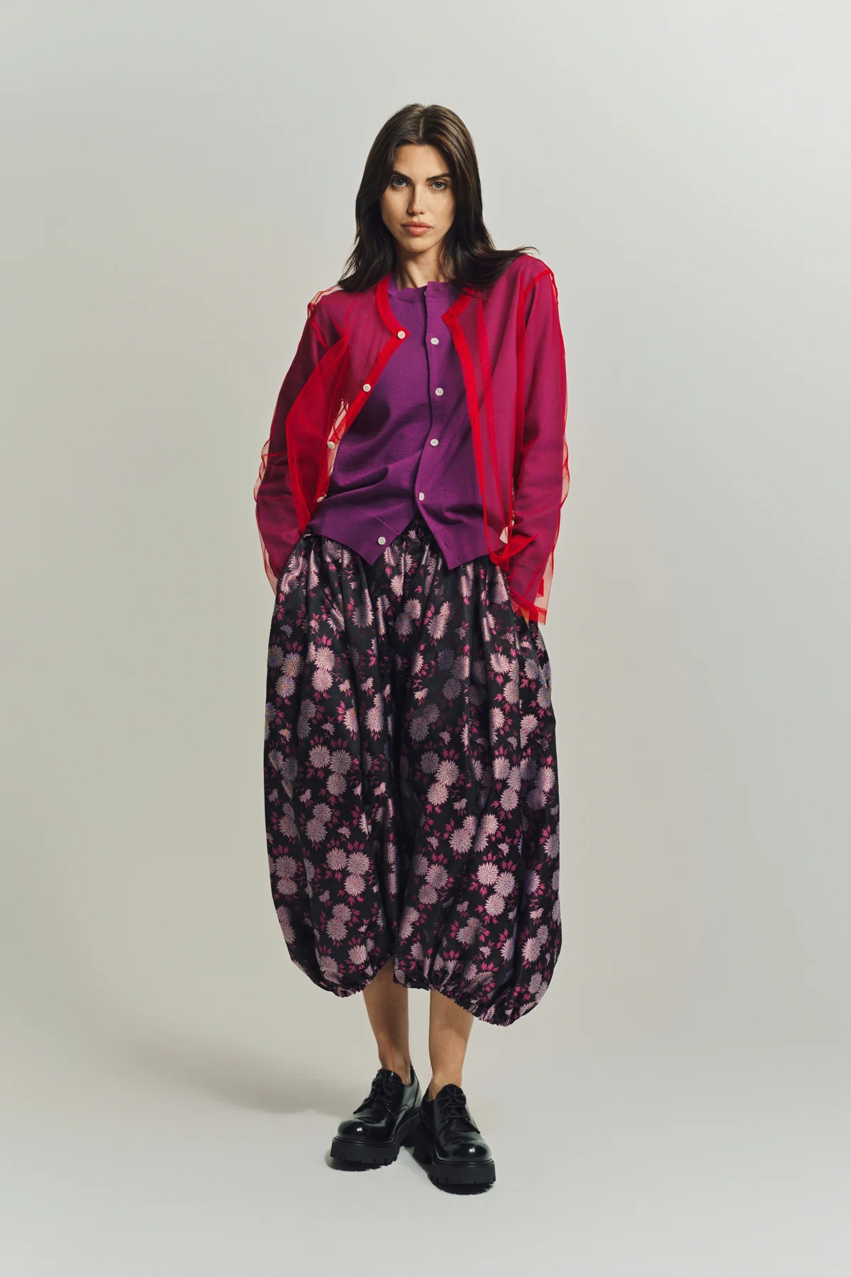 COMME DES GARCONS | WOOL X TULLE BLOUSE