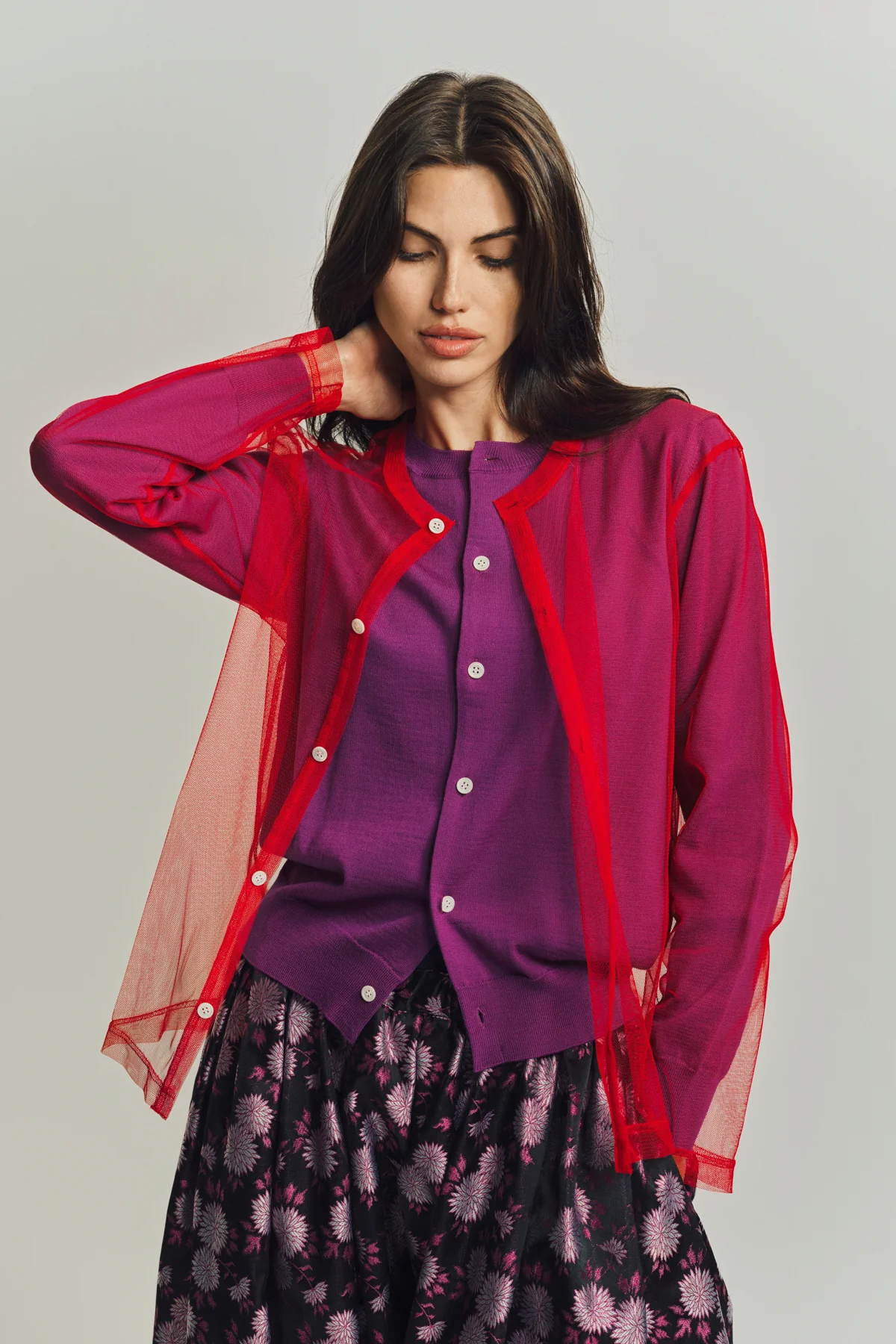 COMME DES GARCONS | WOOL X TULLE BLOUSE - Image 2