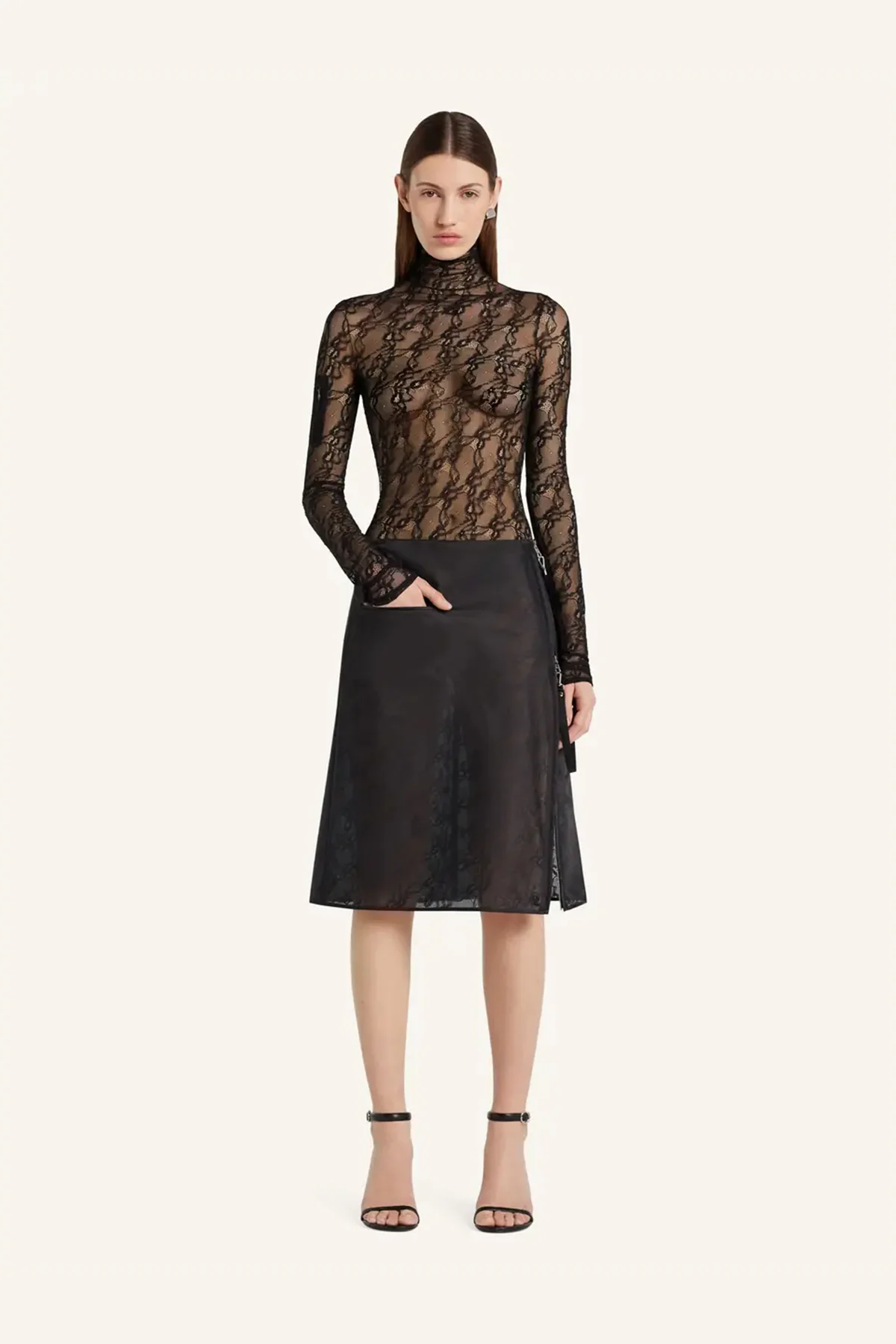 COURRÈGES | LACE MOCKNECK TOP - Image 2
