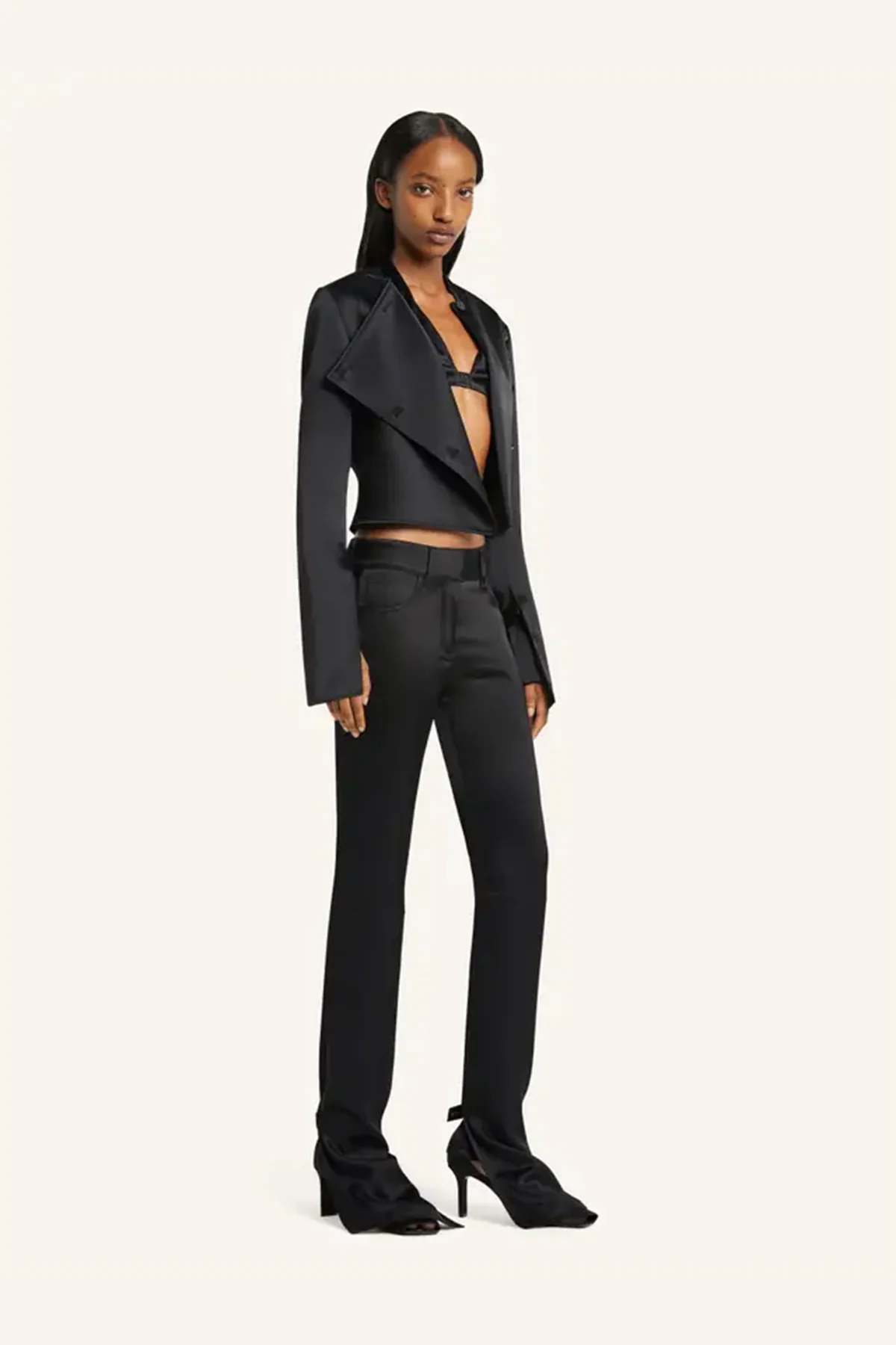COURRÈGES | OBLIQUE SATIN TAILORED JACKET - Image 3
