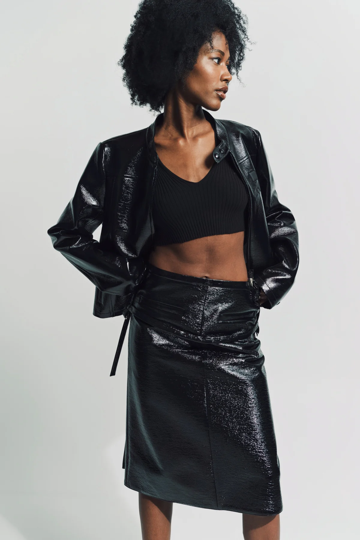 COURRÈGES | ONE STRAP VINYL SKIRT - Image 2