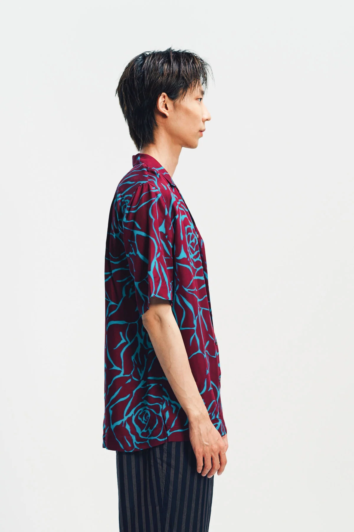 DRIES VAN NOTEN | BOXY VISCOSE ROSE SHIRT - Image 3