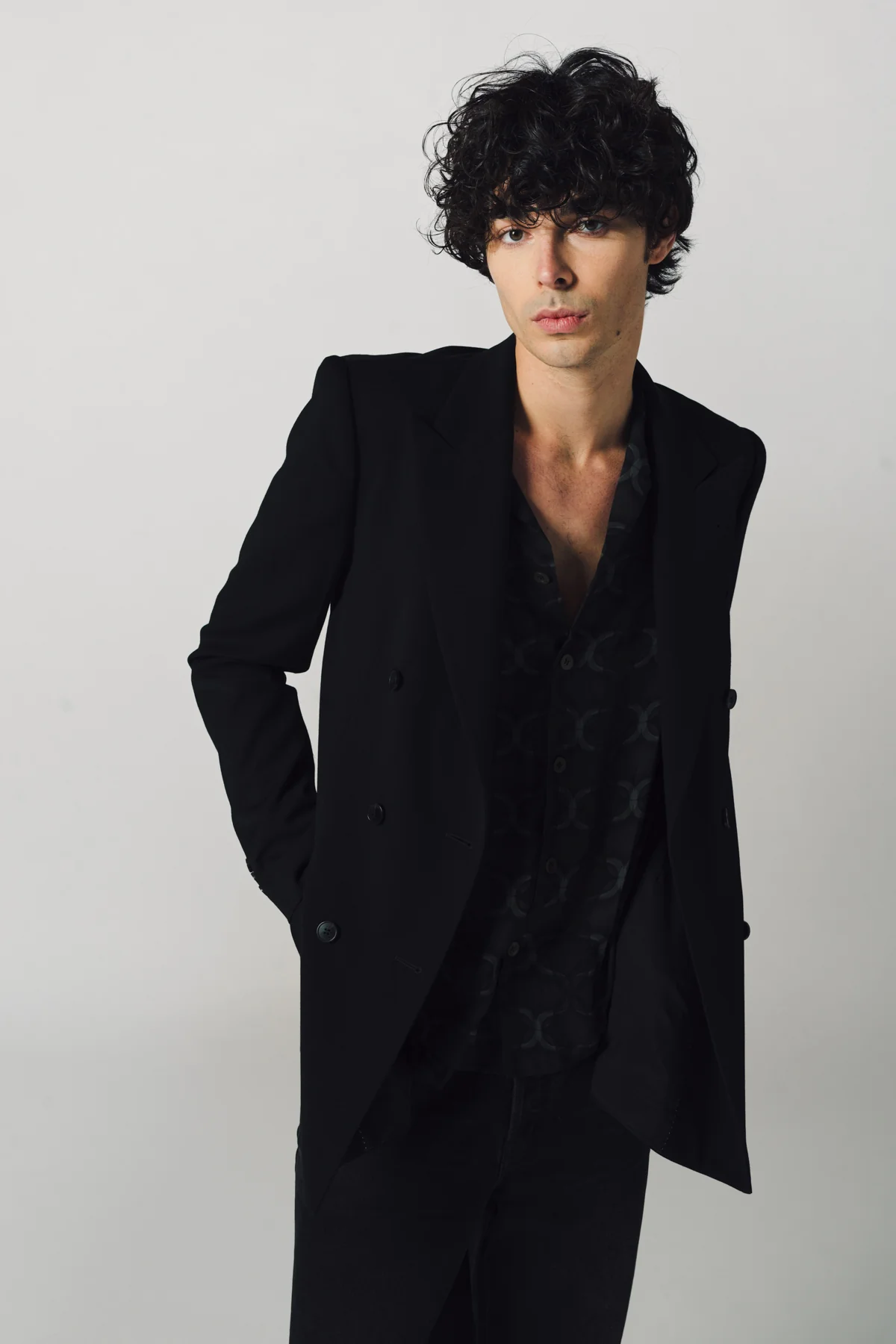 DRIES VAN NOTEN | DRAPY WOOL DOUBLE BREASTED JACKET - Image 2